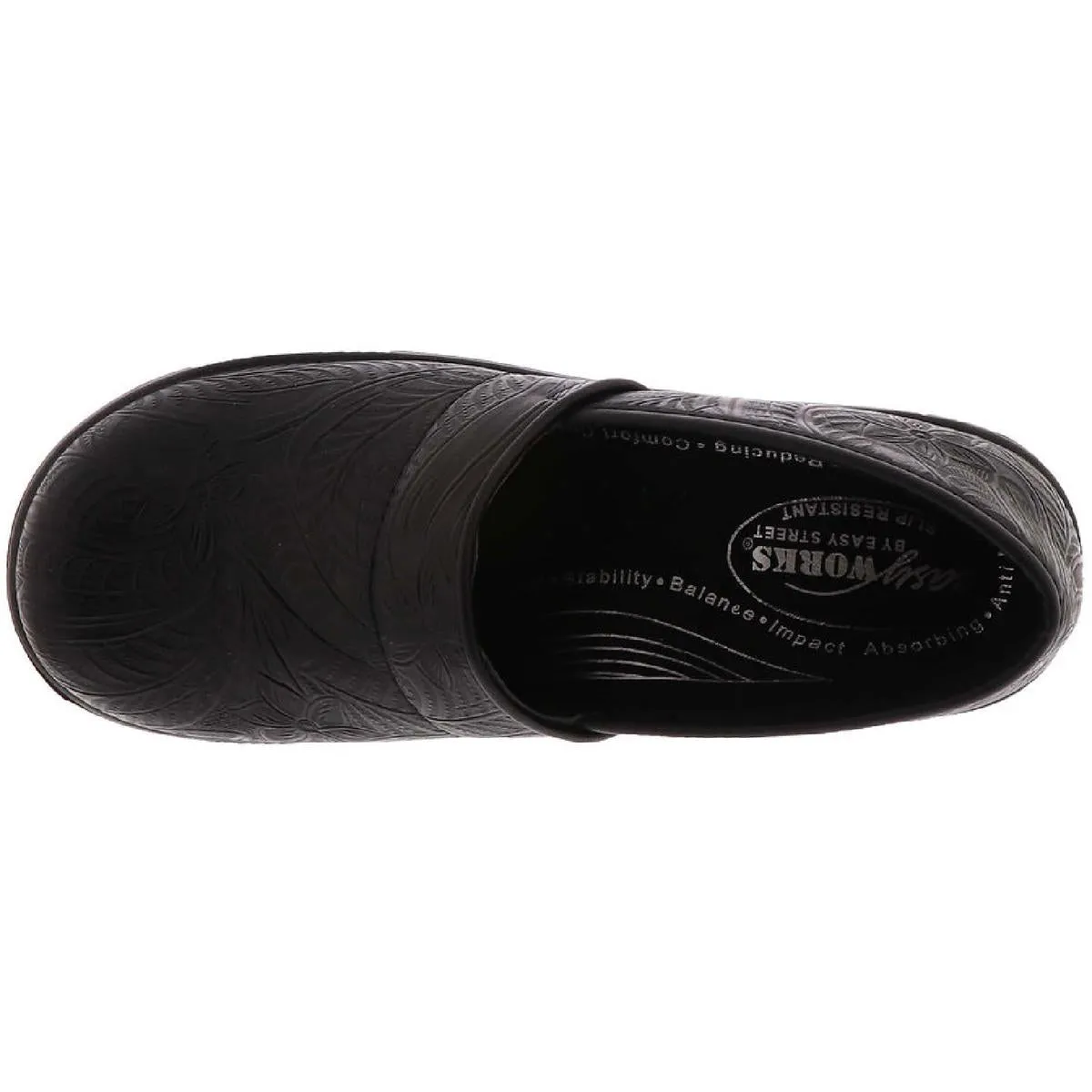 Easy Works by Easy Street Womens Lyndee Patent Slip Resistant Clogs