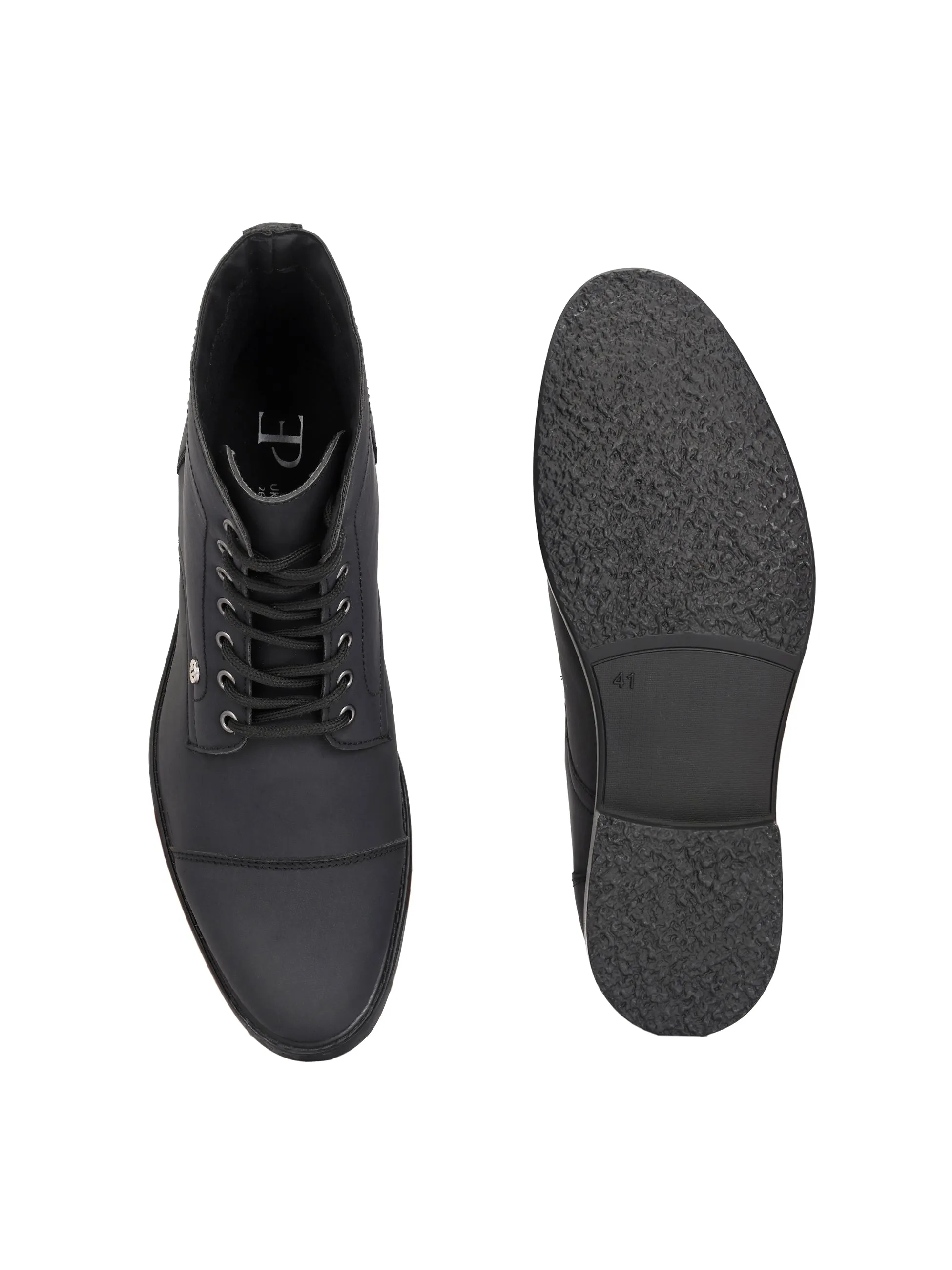 El Paso Men Faux Leather Casual Lace Up Boots