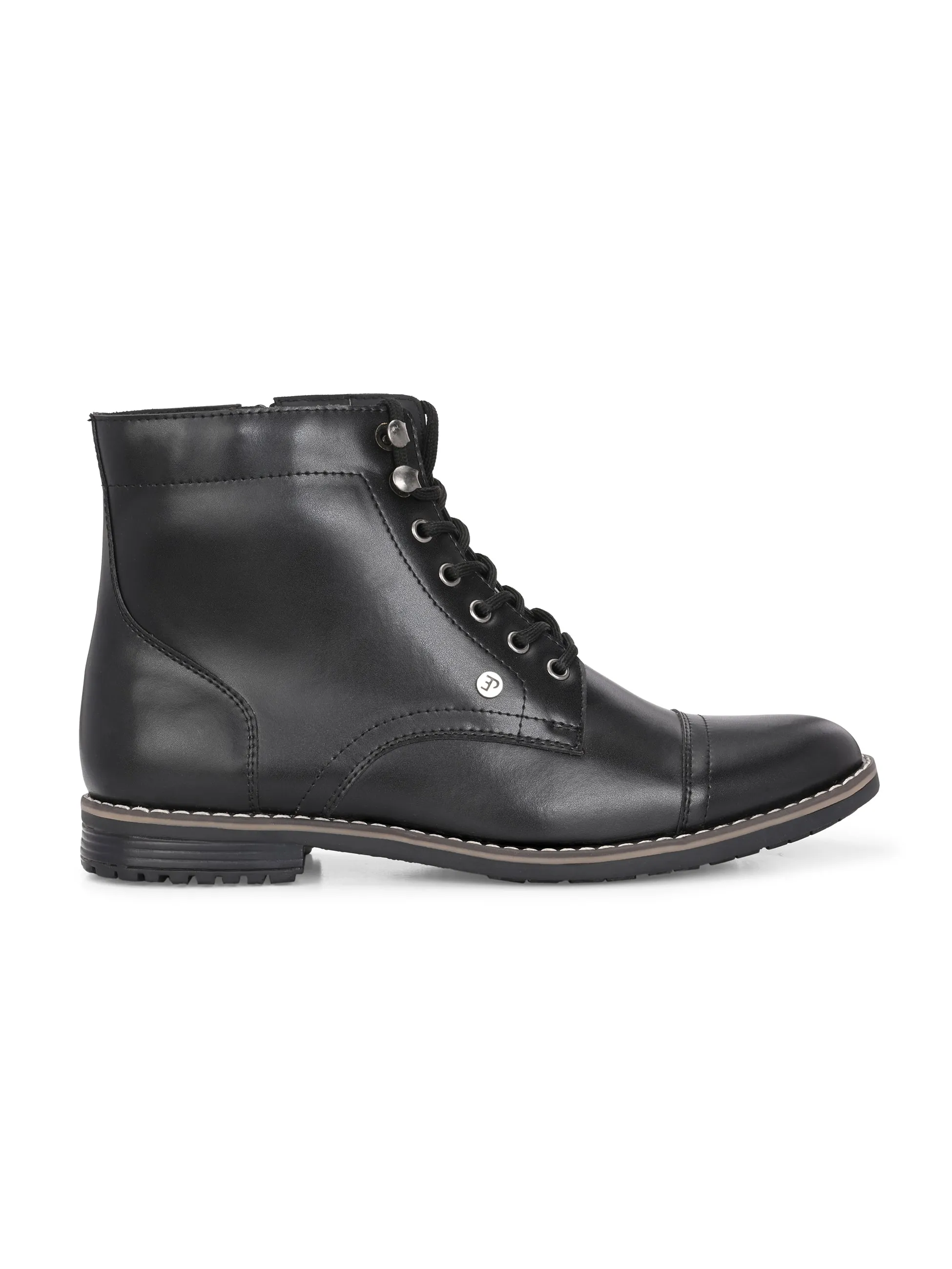 El Paso Men Faux Leather Casual Lace Up Boots