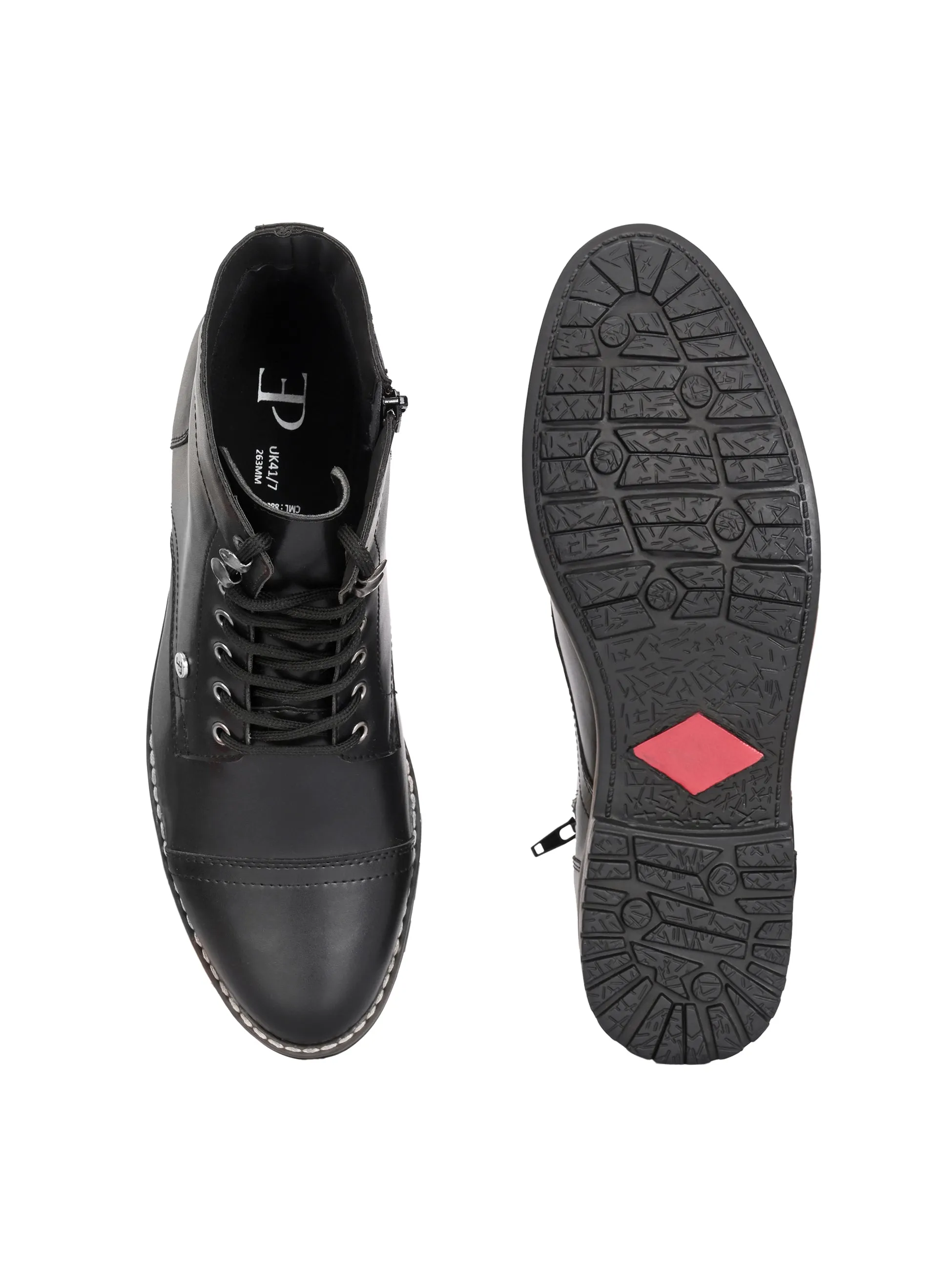 El Paso Men Faux Leather Casual Lace Up Boots