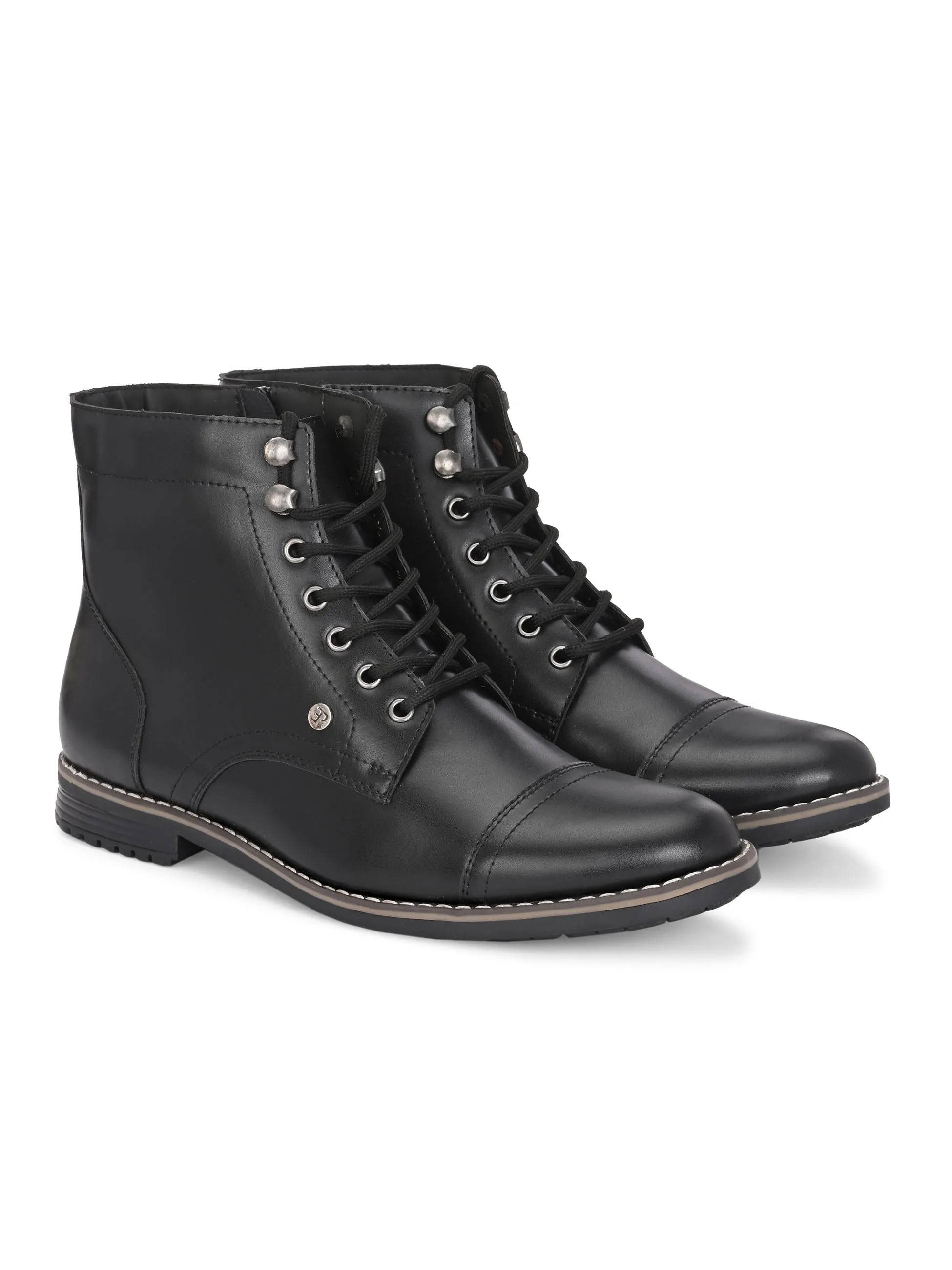 El Paso Men Faux Leather Casual Lace Up Boots