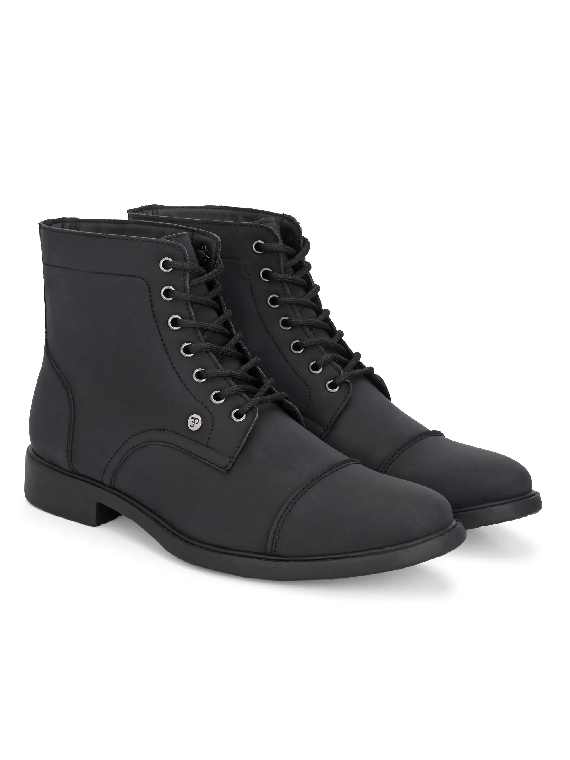 El Paso Men Faux Leather Casual Lace Up Boots