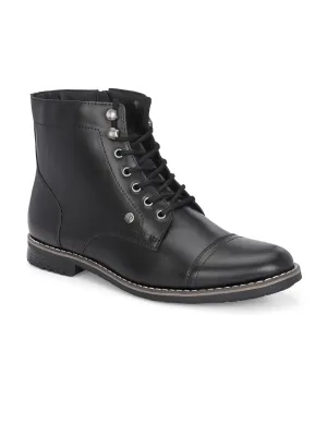 El Paso Men Faux Leather Casual Lace Up Boots