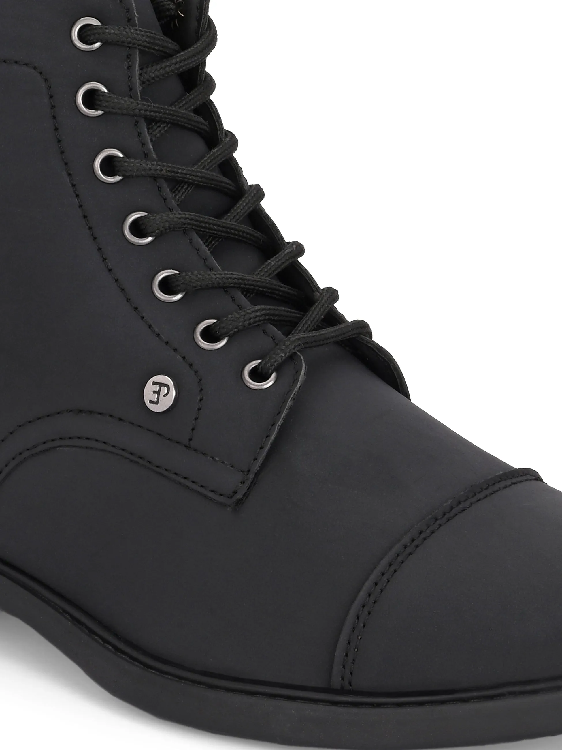 El Paso Men Faux Leather Casual Lace Up Boots