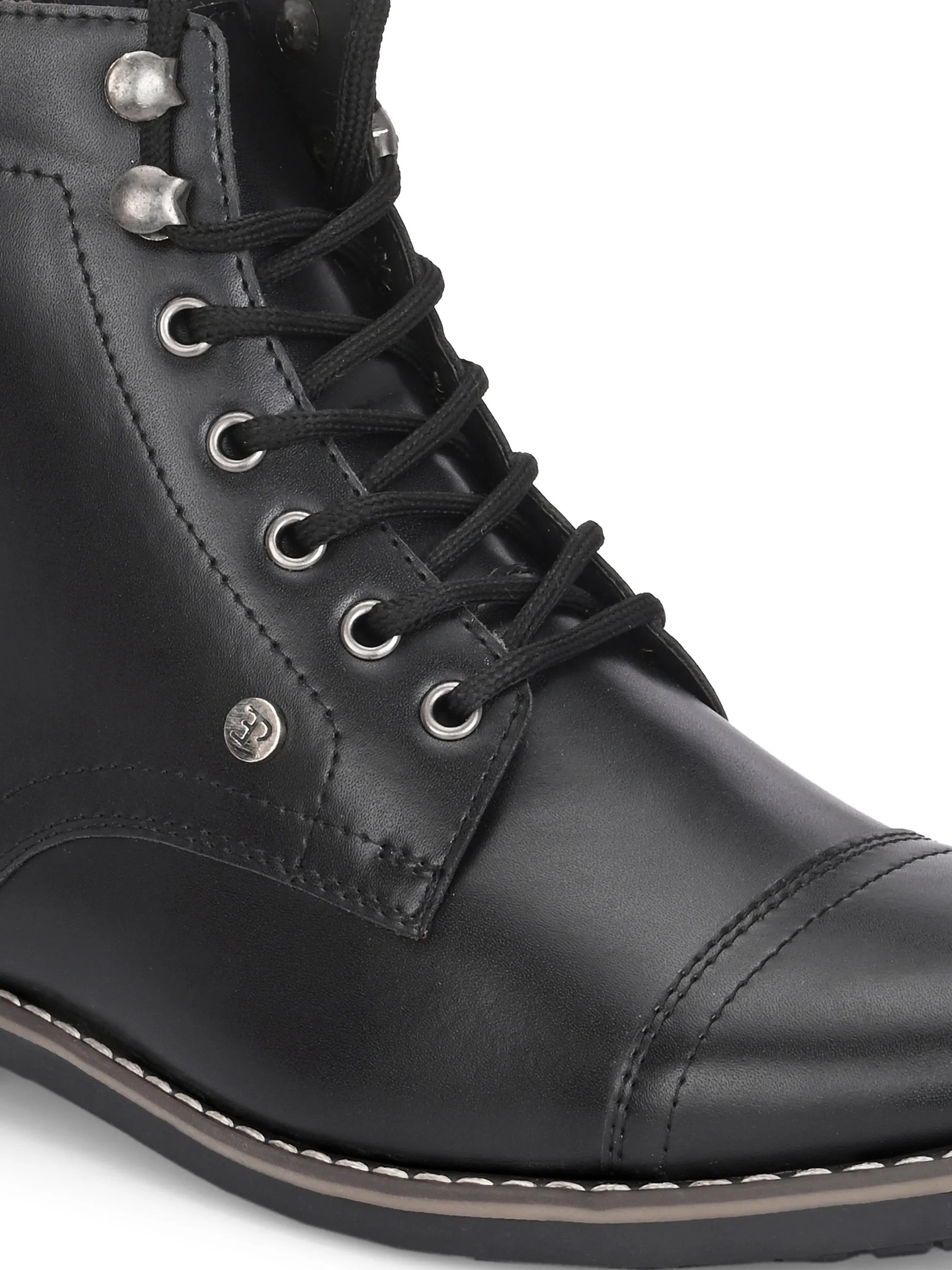 El Paso Men Faux Leather Casual Lace Up Boots