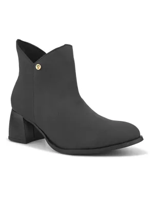 EL PASO Women Black Faux Leather Casual Chelsea Boots