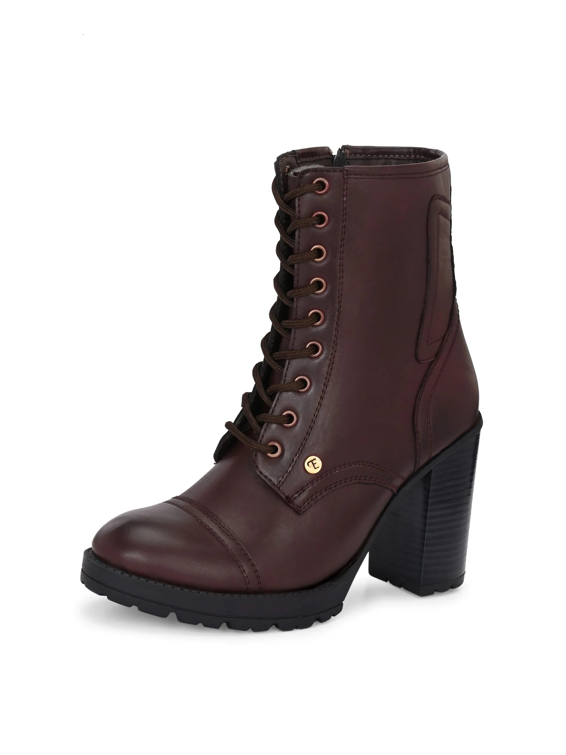 EL PASO Women Faux Leather Casual Lace Up Boots