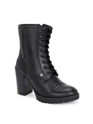 EL PASO Women Faux Leather Casual Lace Up Boots