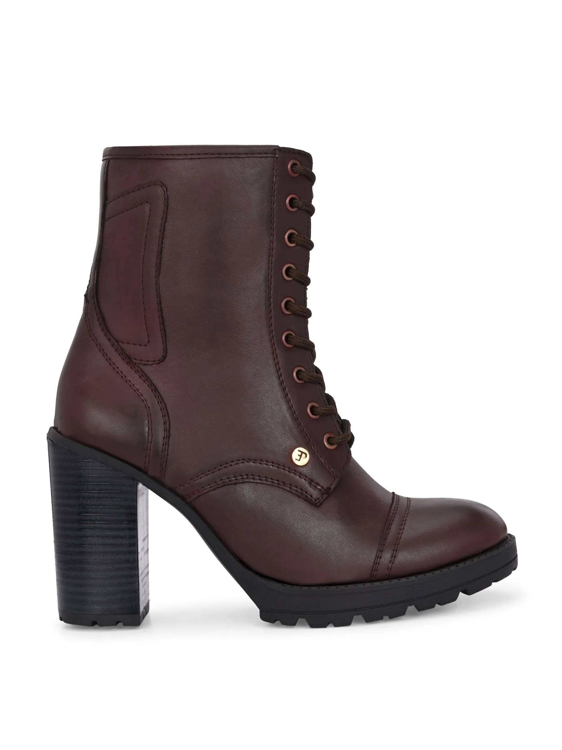 EL PASO Women Faux Leather Casual Lace Up Boots