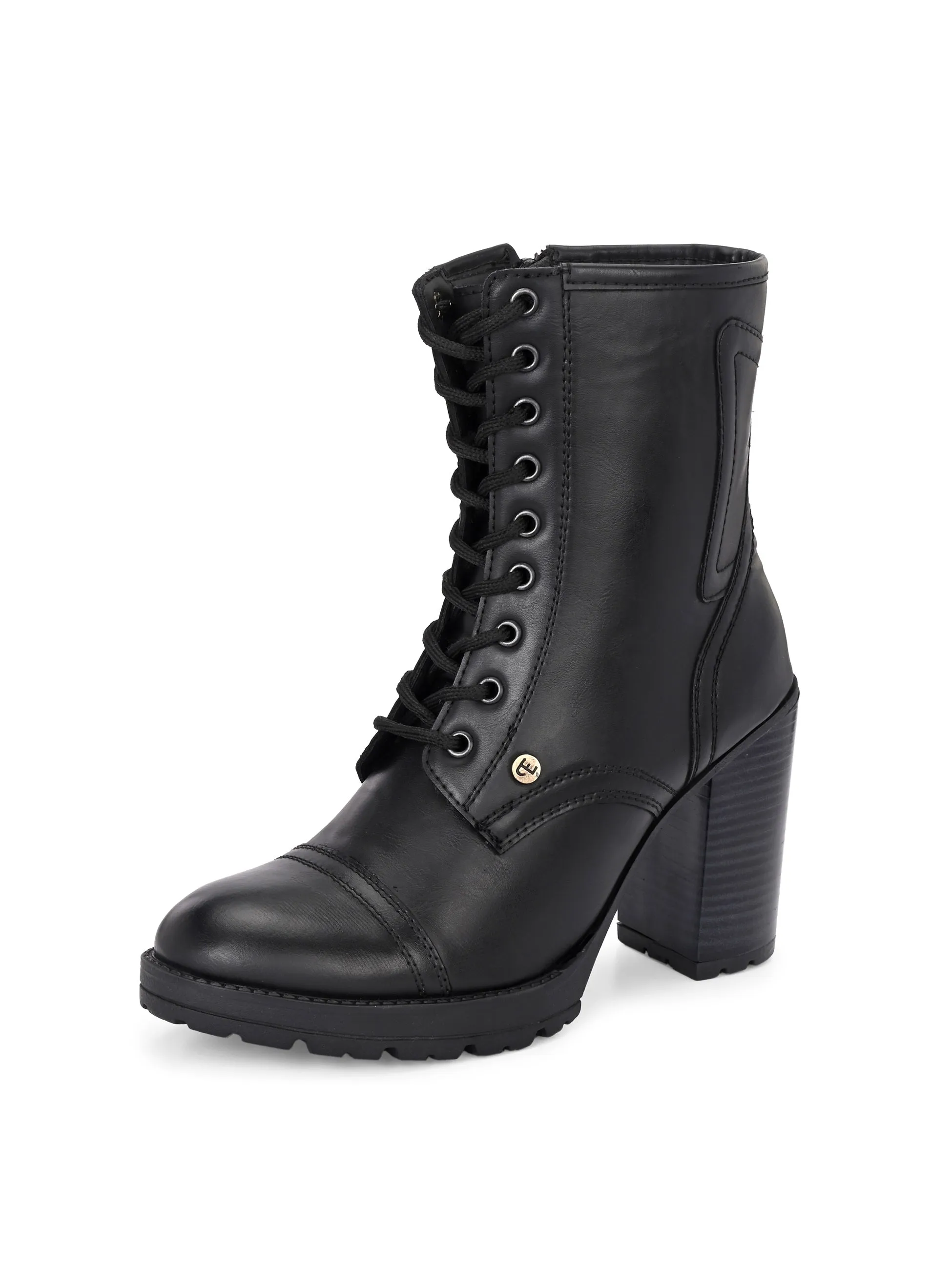 EL PASO Women Faux Leather Casual Lace Up Boots