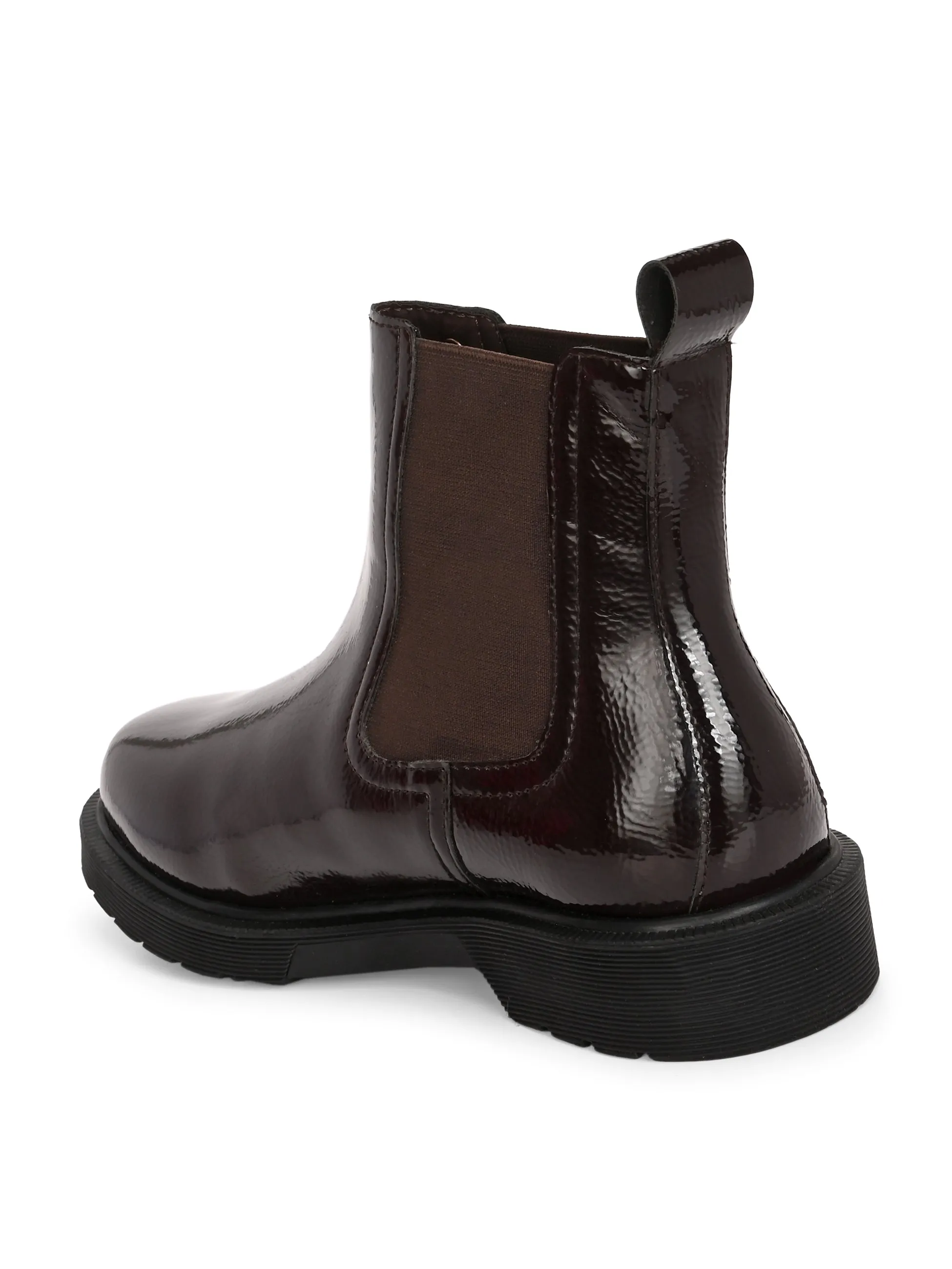 El Paso Women Faux Leather Casual Lace Up Boots