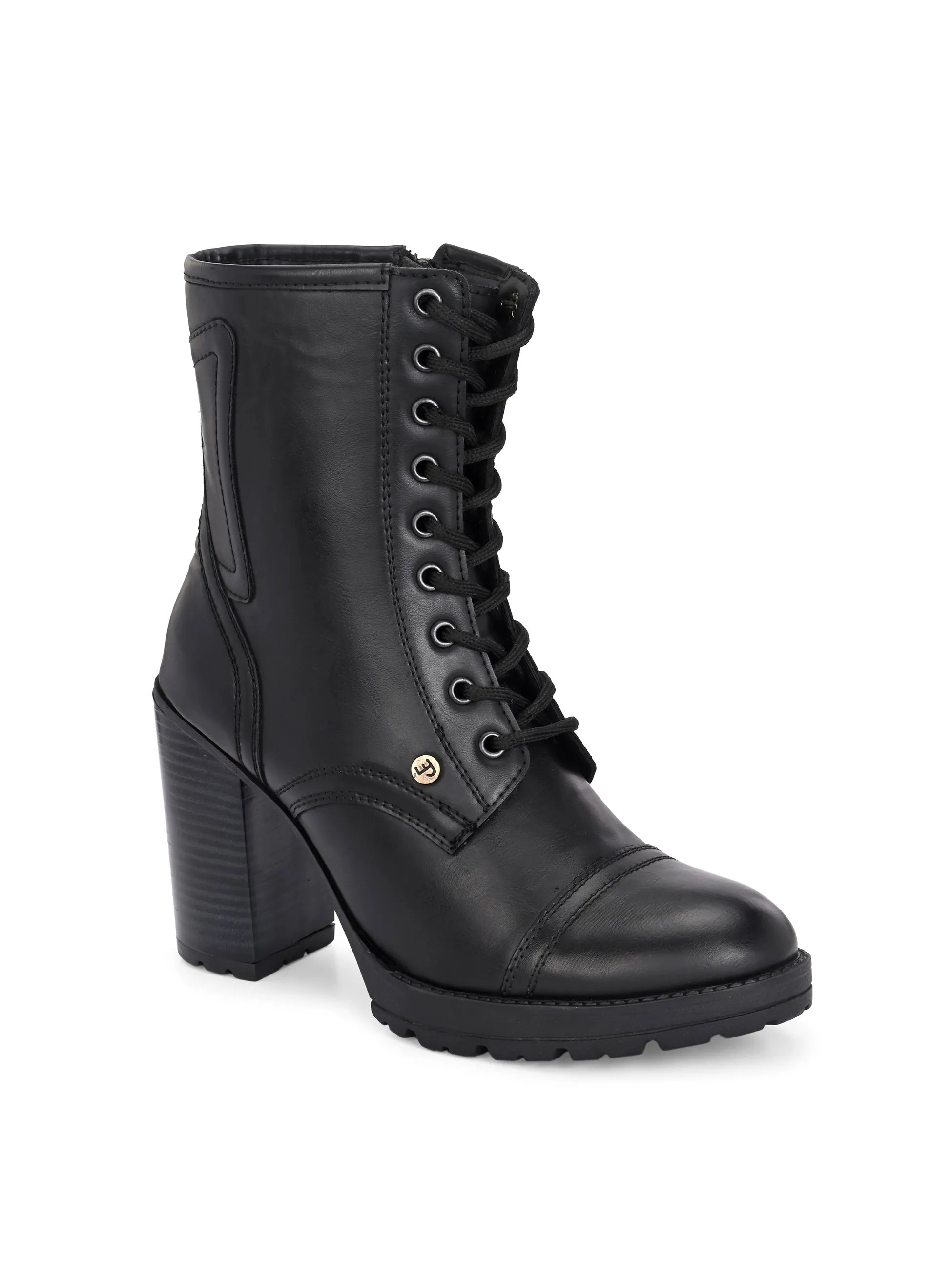 EL PASO Women Faux Leather Casual Lace Up Boots