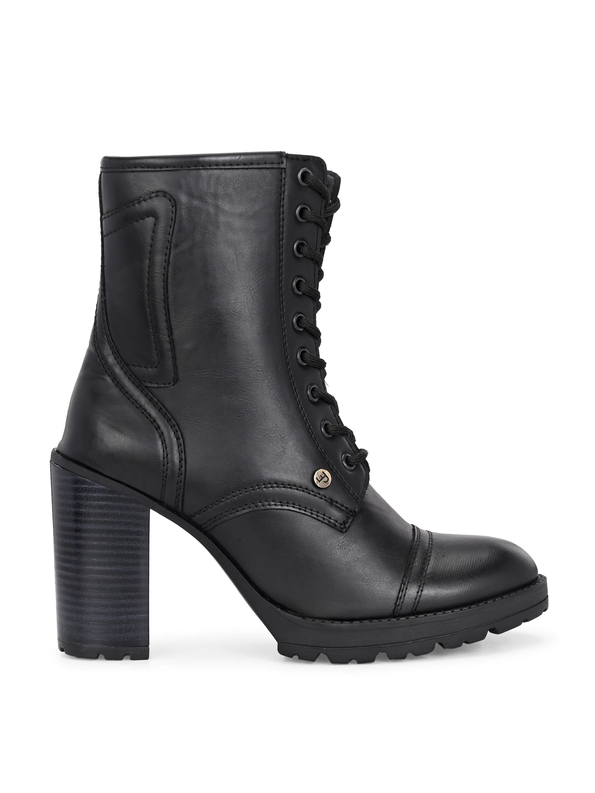 EL PASO Women Faux Leather Casual Lace Up Boots