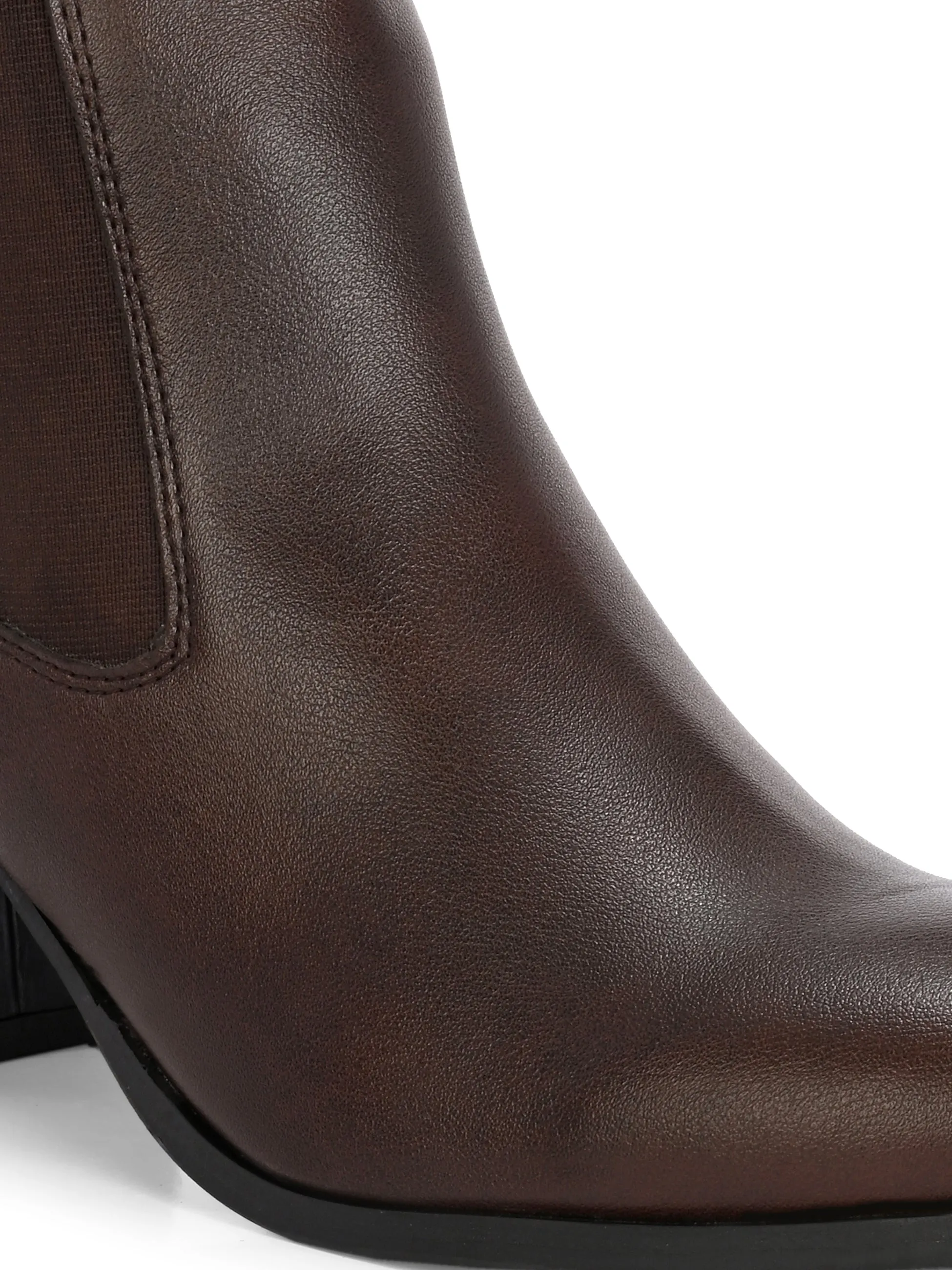 EL PASO Women Faux Leather Casual Slip On Boots