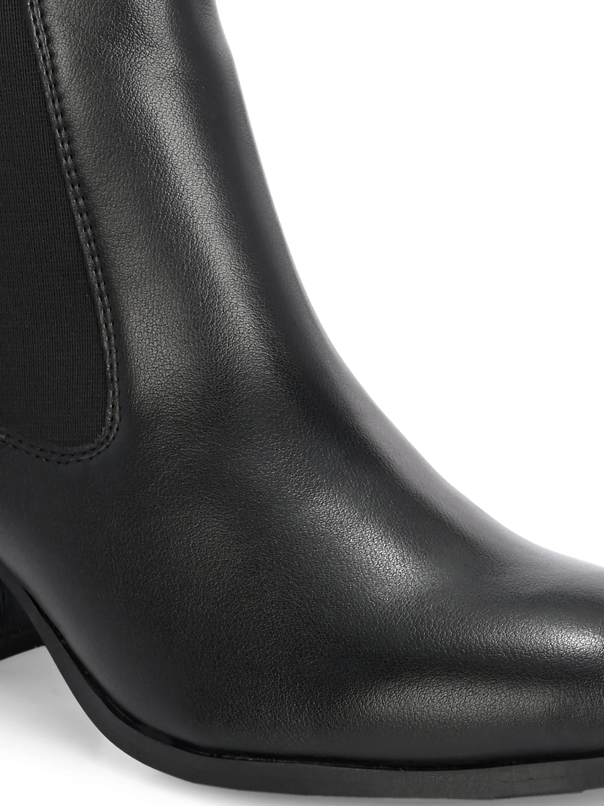 EL PASO Women Faux Leather Casual Slip On Boots
