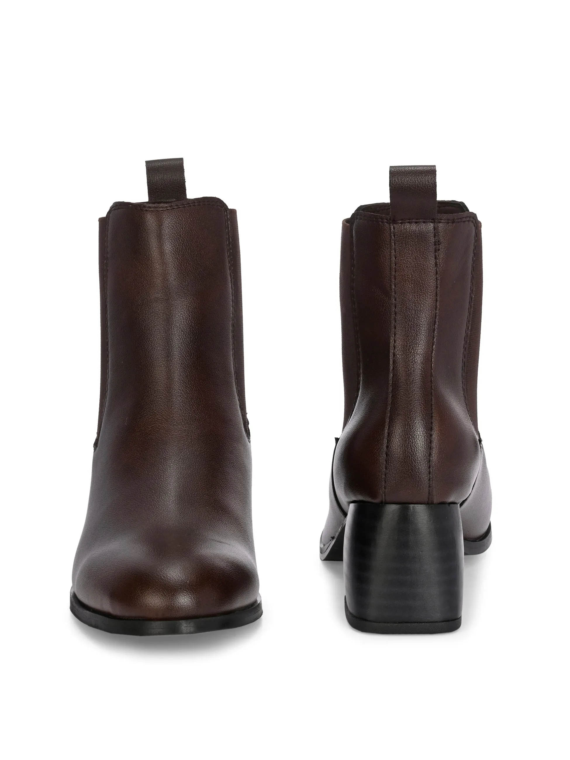 EL PASO Women Faux Leather Casual Slip On Boots