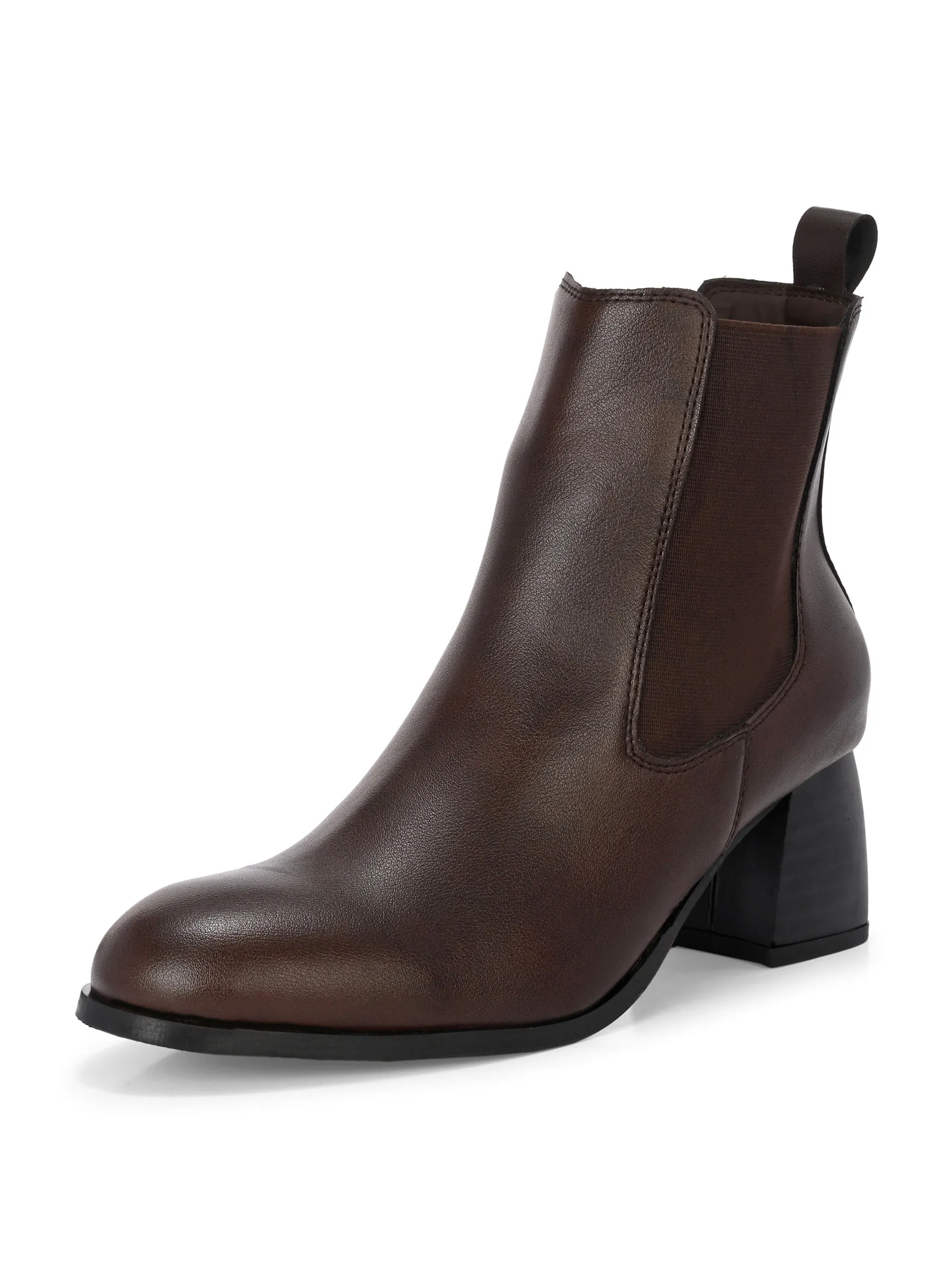 EL PASO Women Faux Leather Casual Slip On Boots