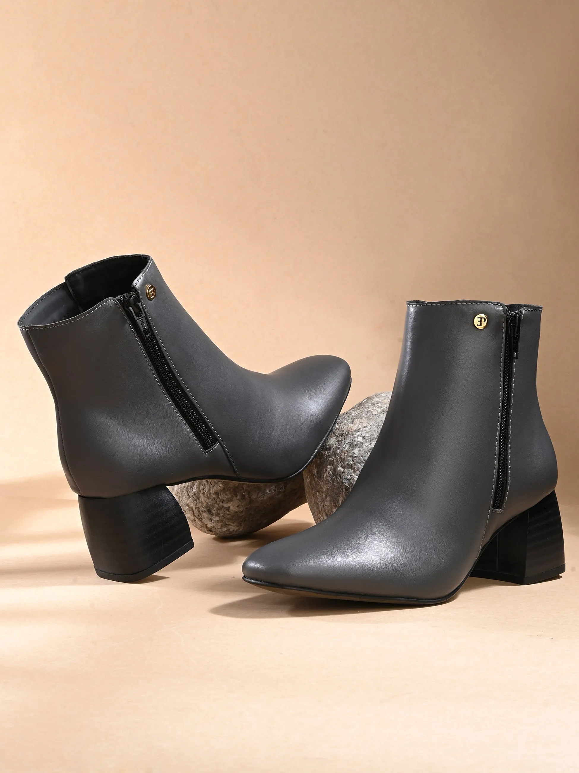 EL PASO Women Suede Faux Leather Casual Chelsea Boots