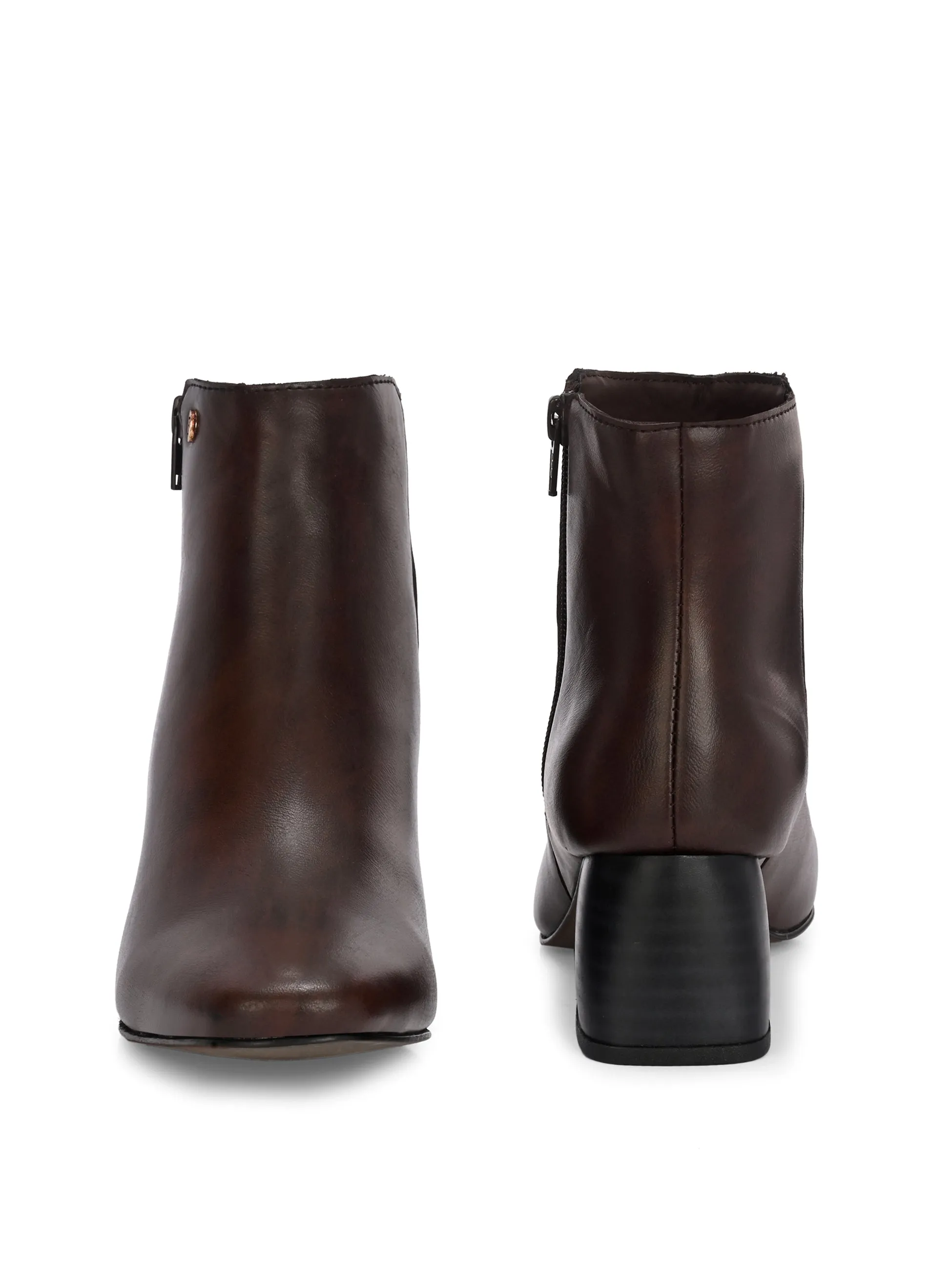 EL PASO Women Suede Faux Leather Casual Chelsea Boots