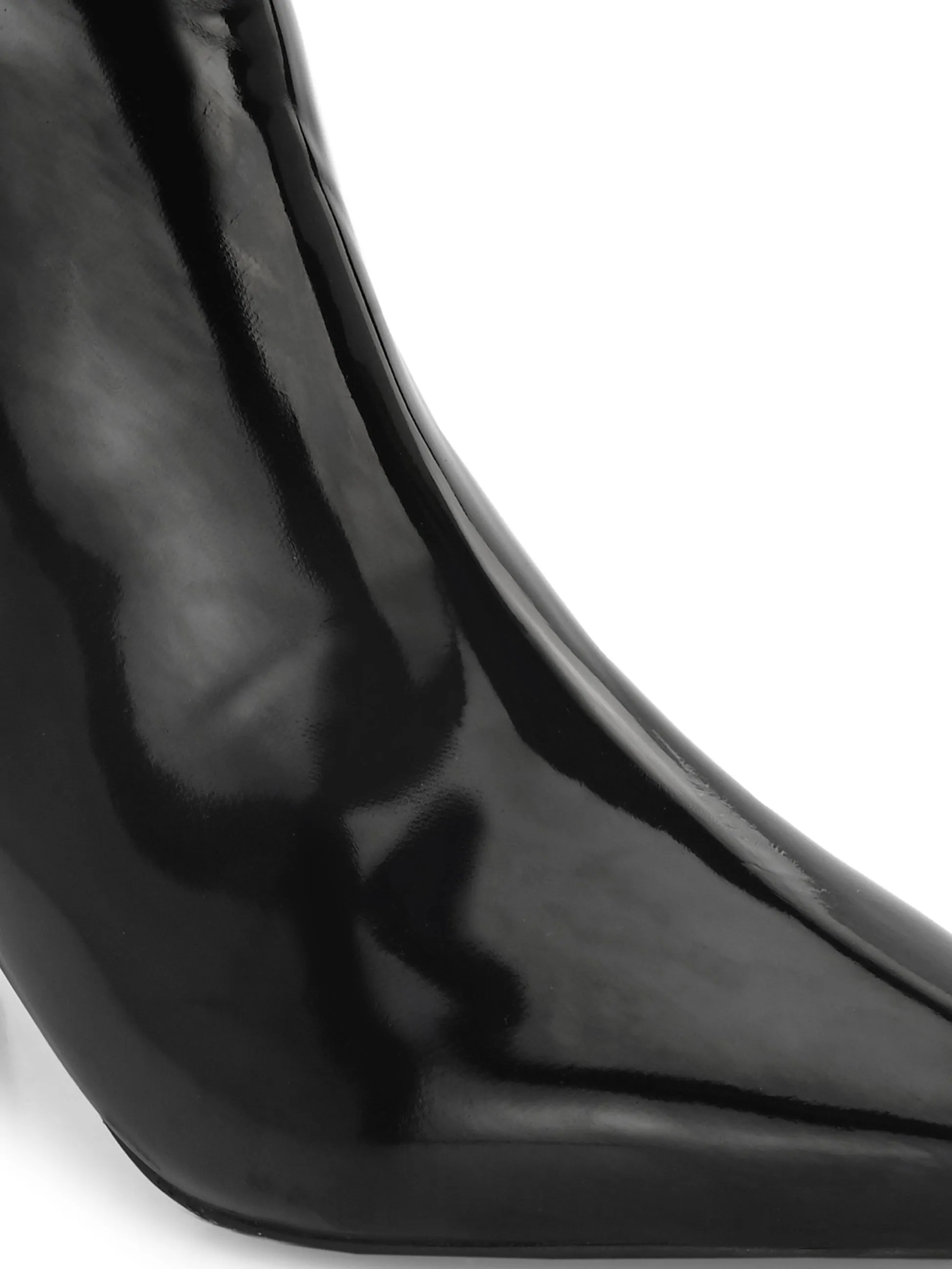 Elegant Ebony Glossy Bootie For Women