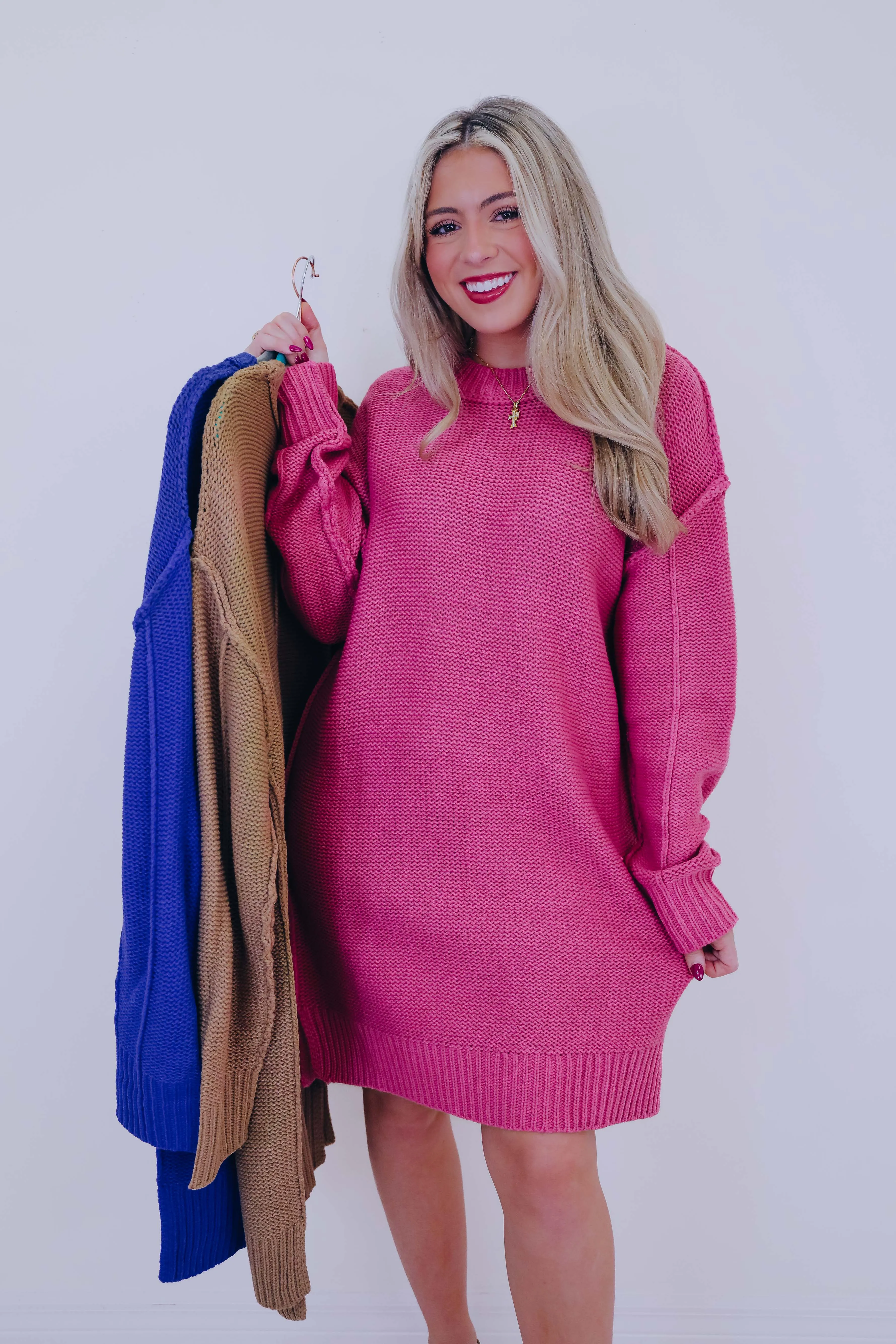 Embracing The Sweater Weather Mini Dress - 3 Colors