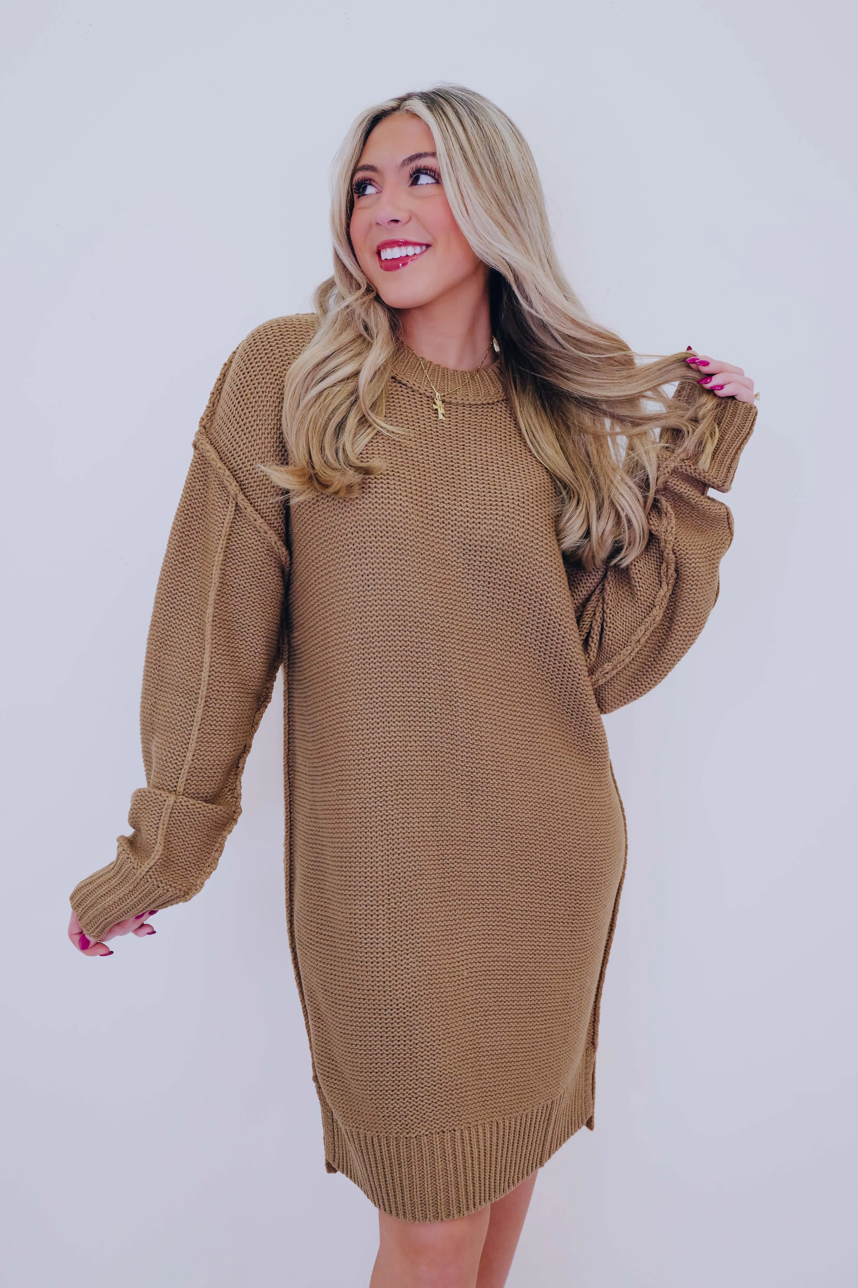 Embracing The Sweater Weather Mini Dress - 3 Colors