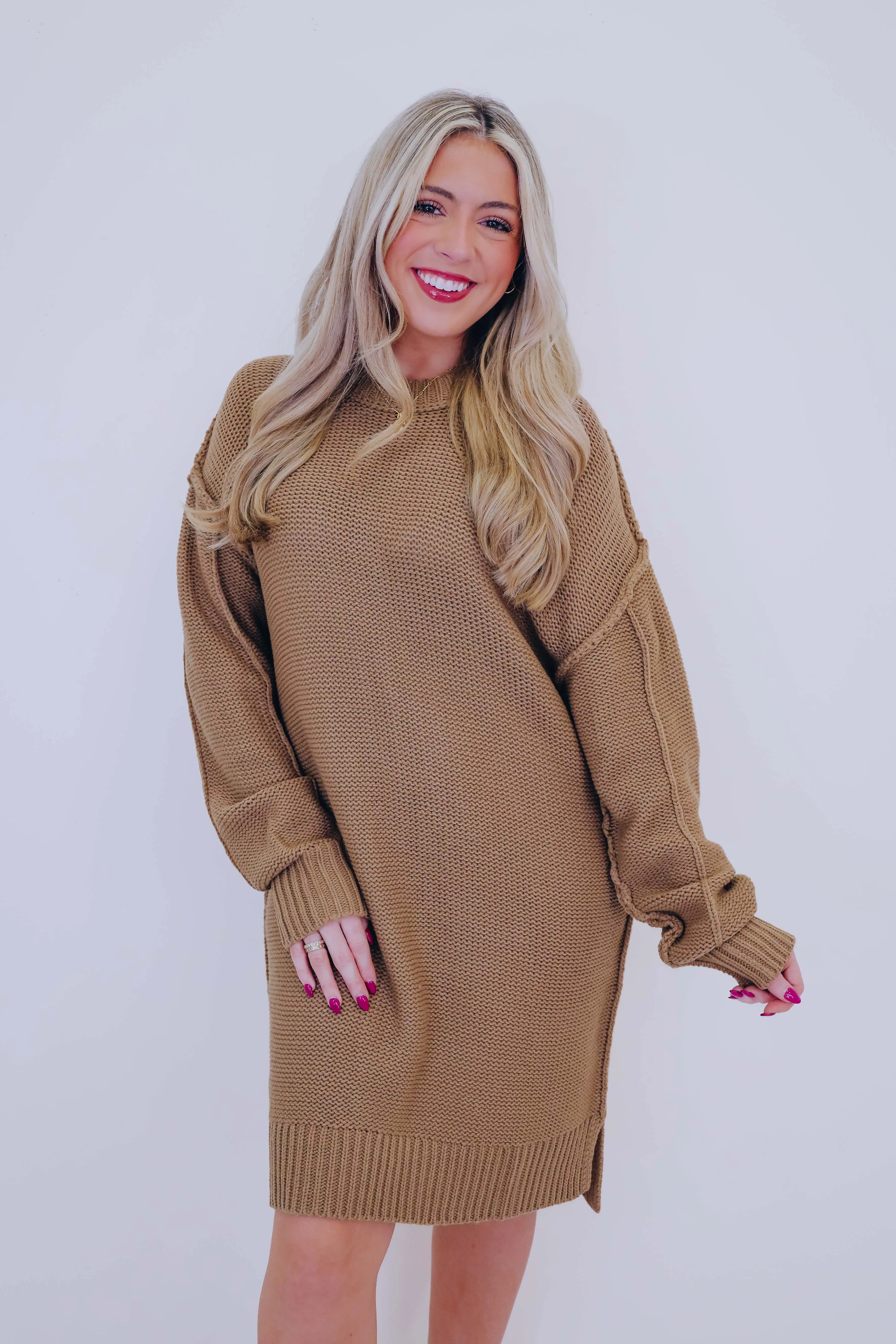 Embracing The Sweater Weather Mini Dress - 3 Colors