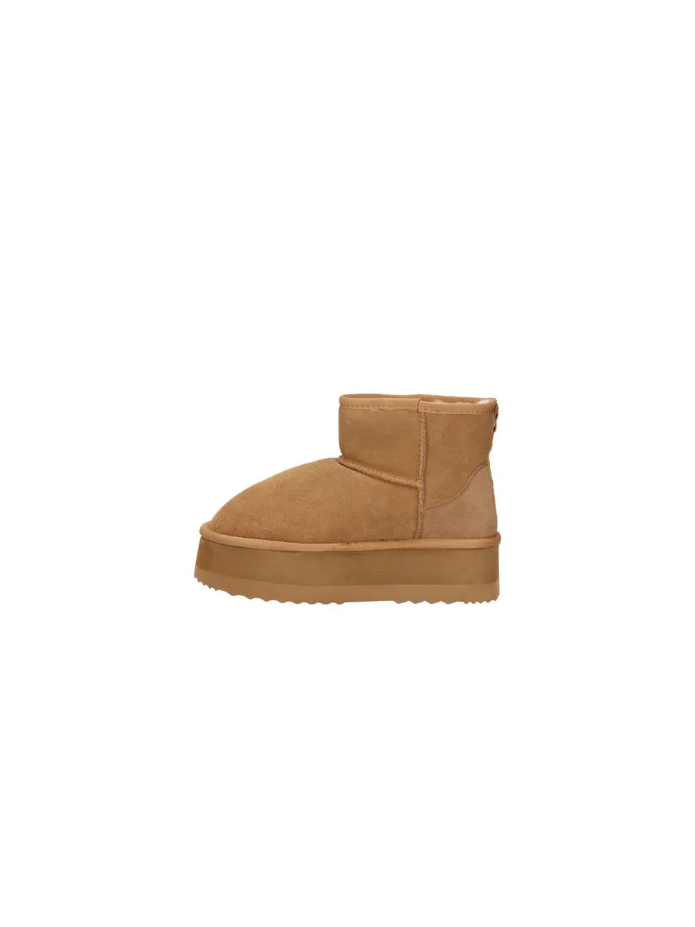 Eskimo Boots In Microfibra Con Pelliccia E Fascia In Gros Logata Sul Dietro - Cammello