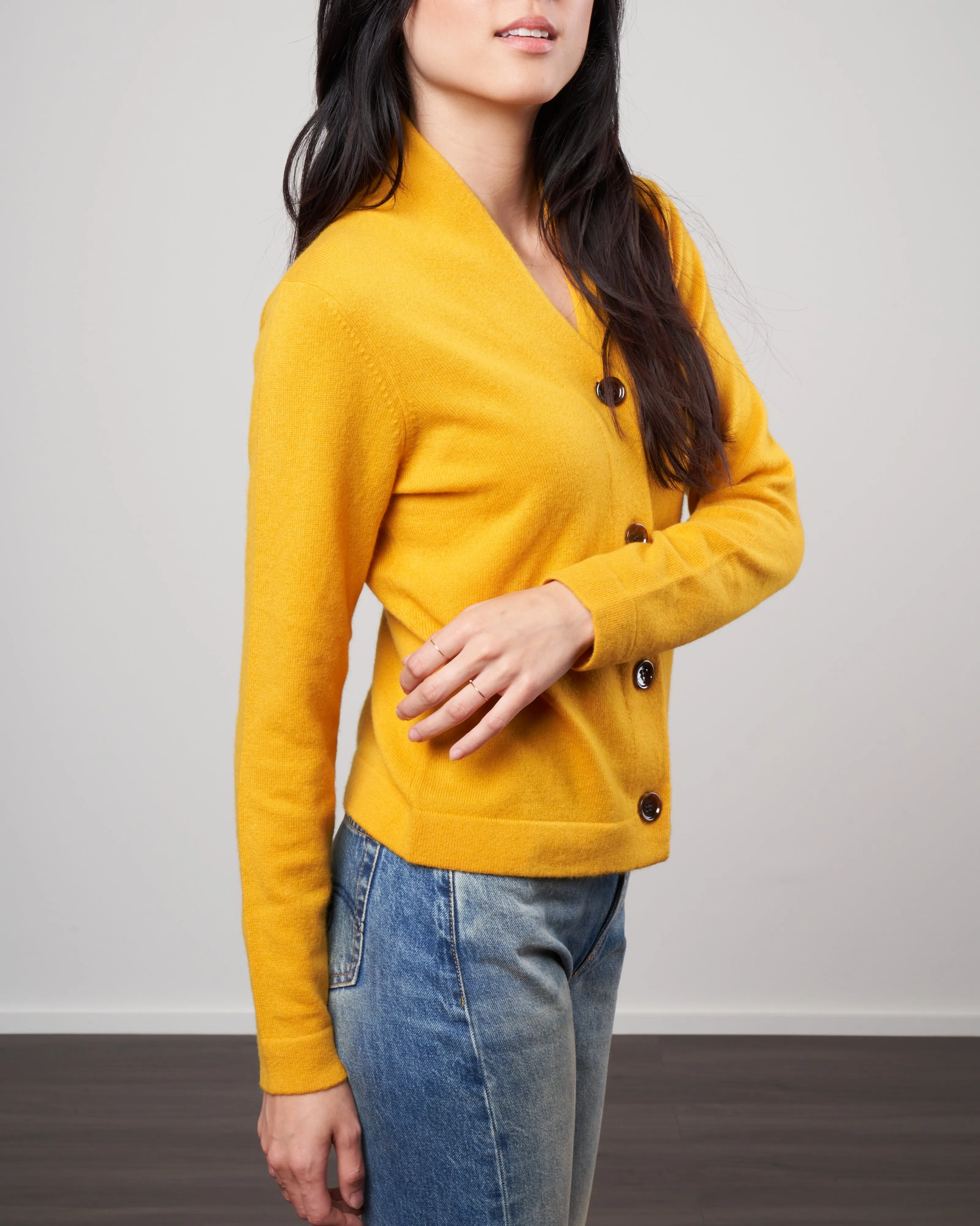 fitted cardigan - golden eye