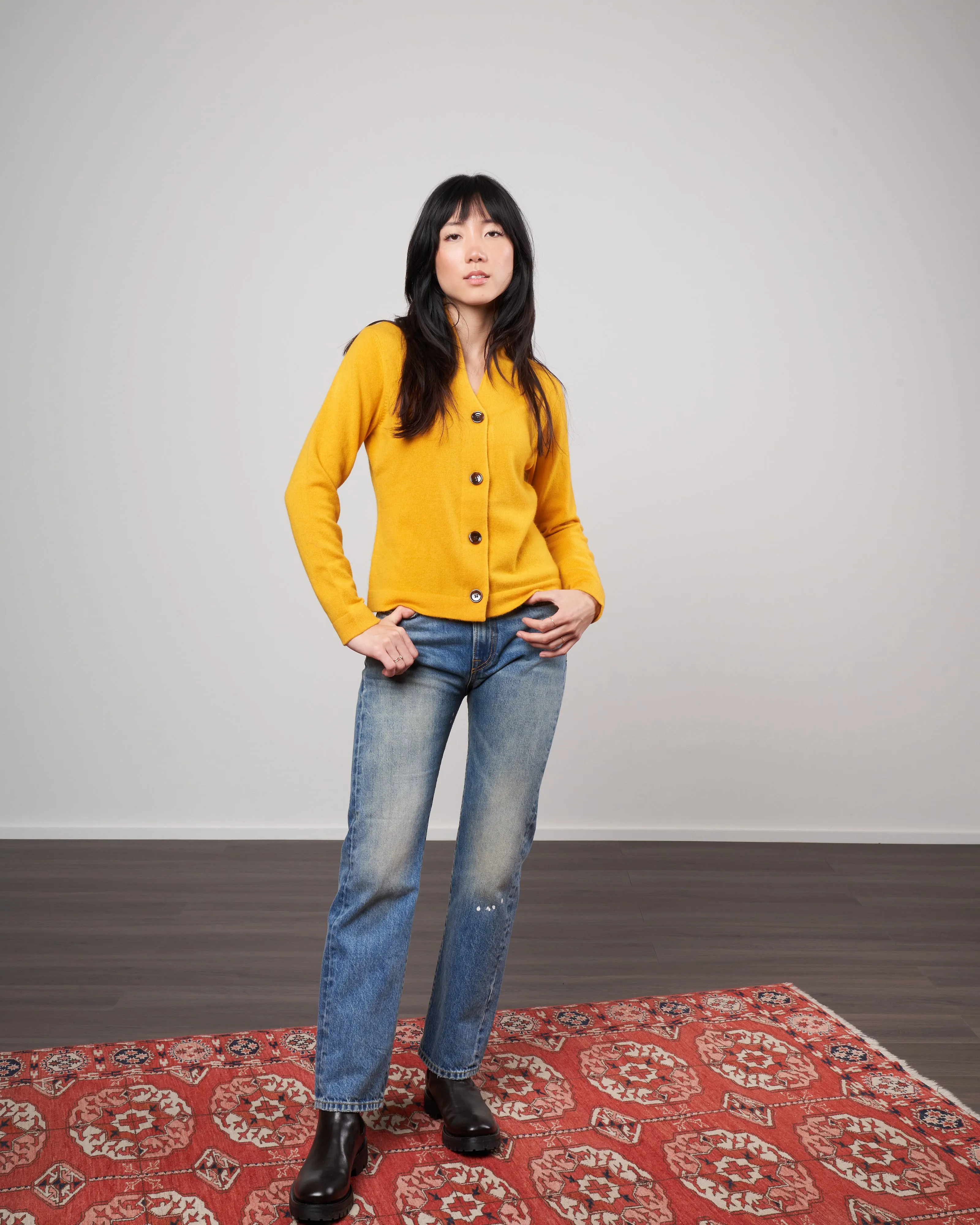 fitted cardigan - golden eye