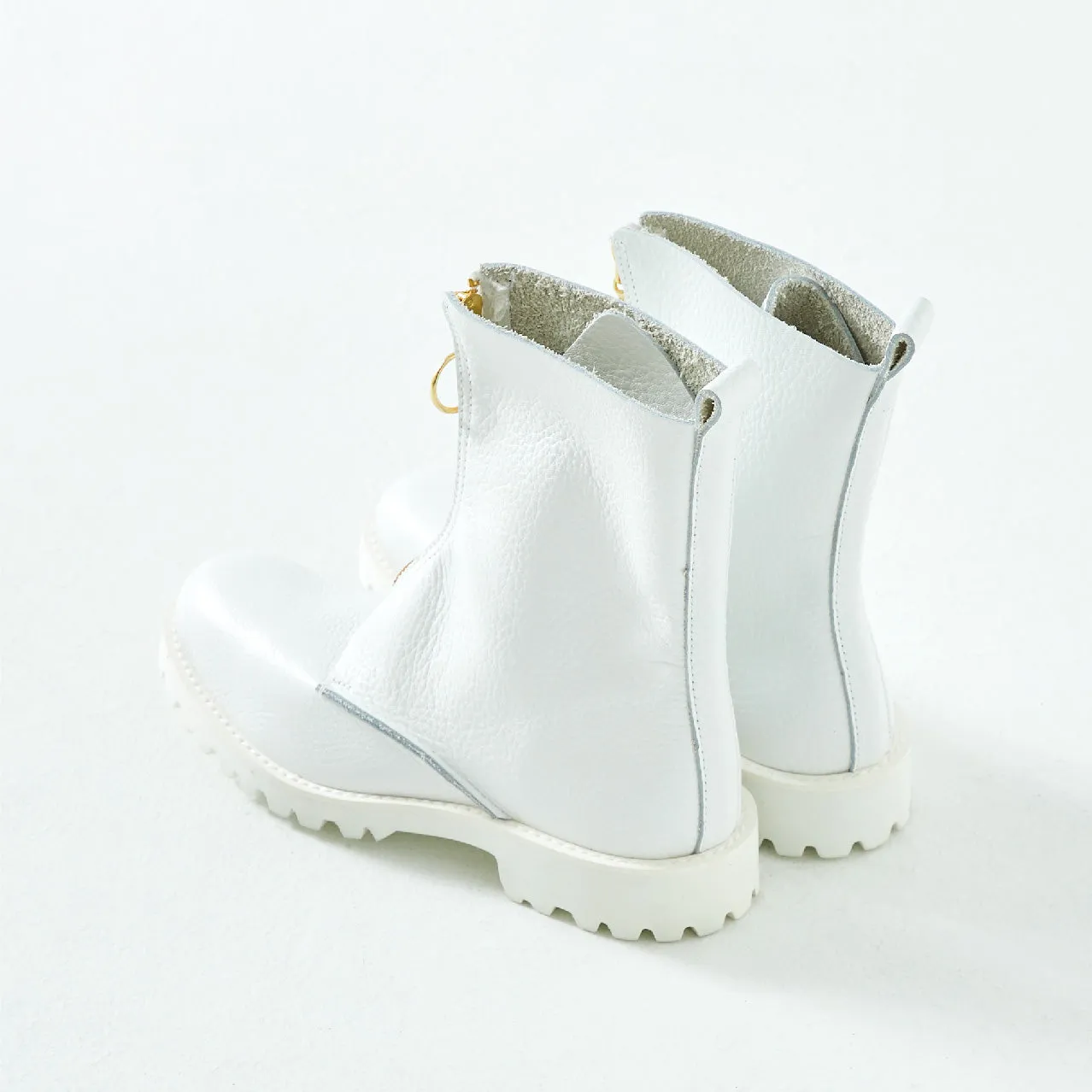 FRONT ZIP BOOTS　ALL SHRINK WHITE