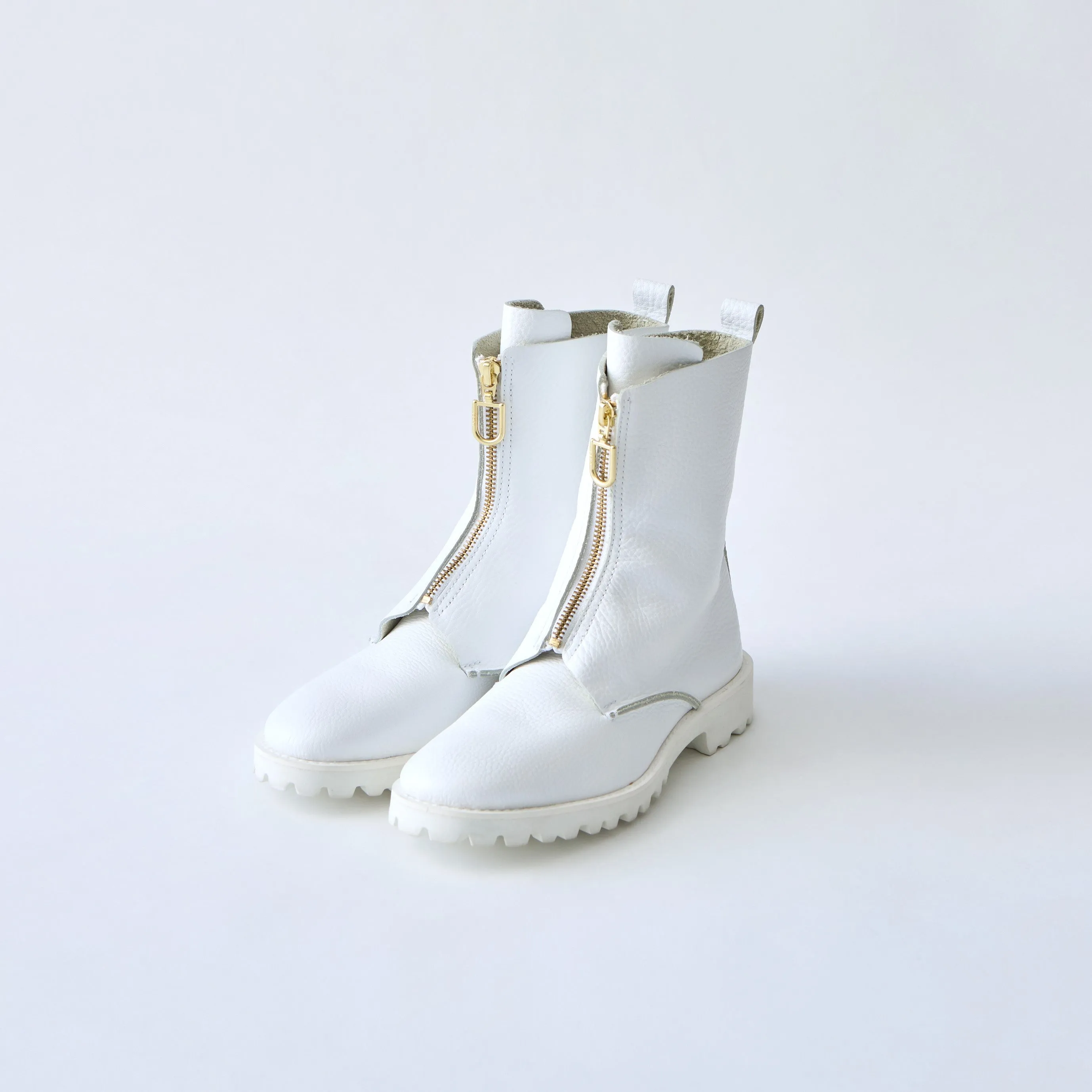 FRONT ZIP BOOTS　ALL SHRINK WHITE