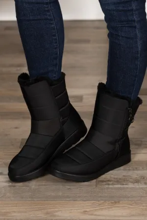 Fur Puffer Boot With Zipper