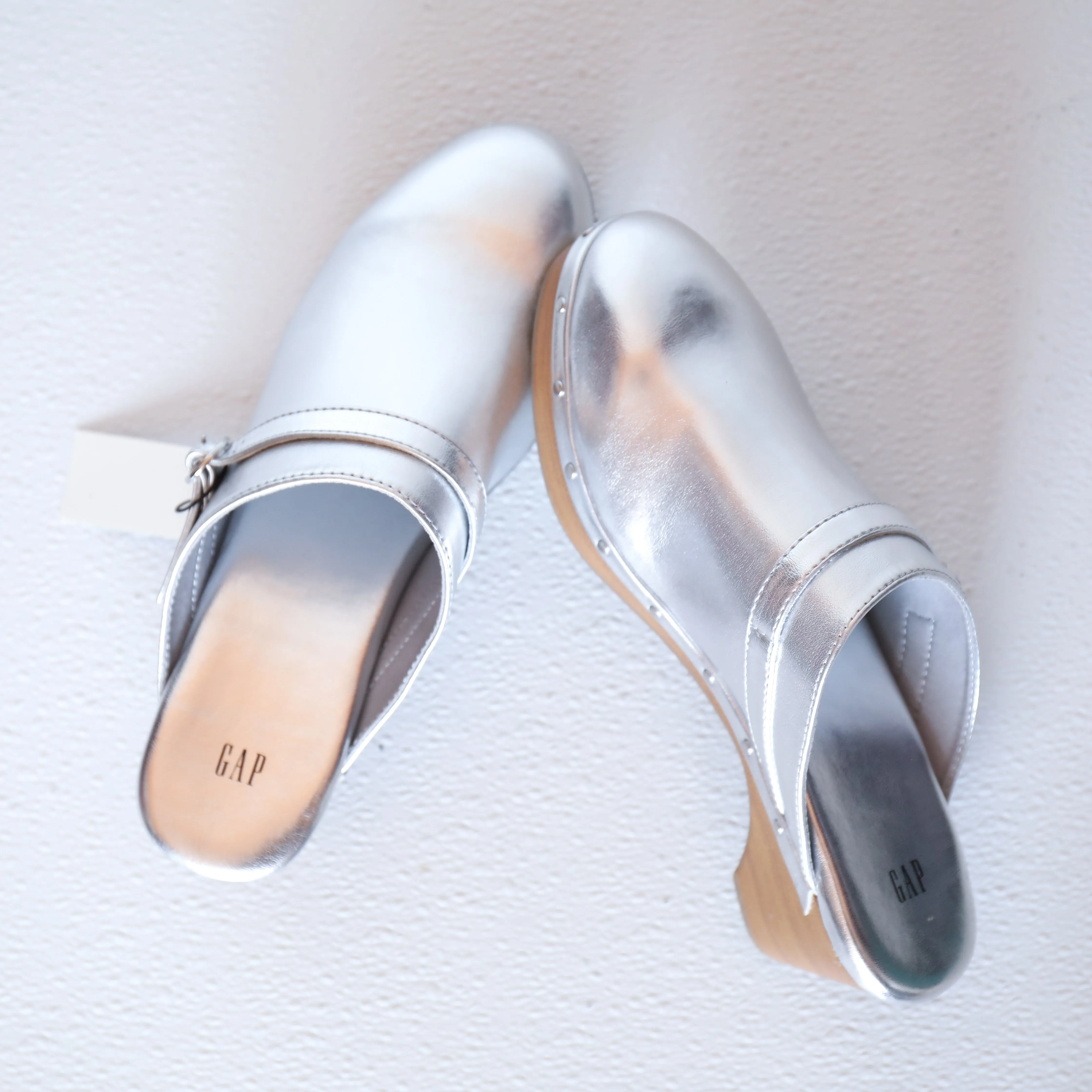 Gap Silver Stud Detail Slip On Clogs NWT