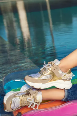 Gold Pearl Sneakers