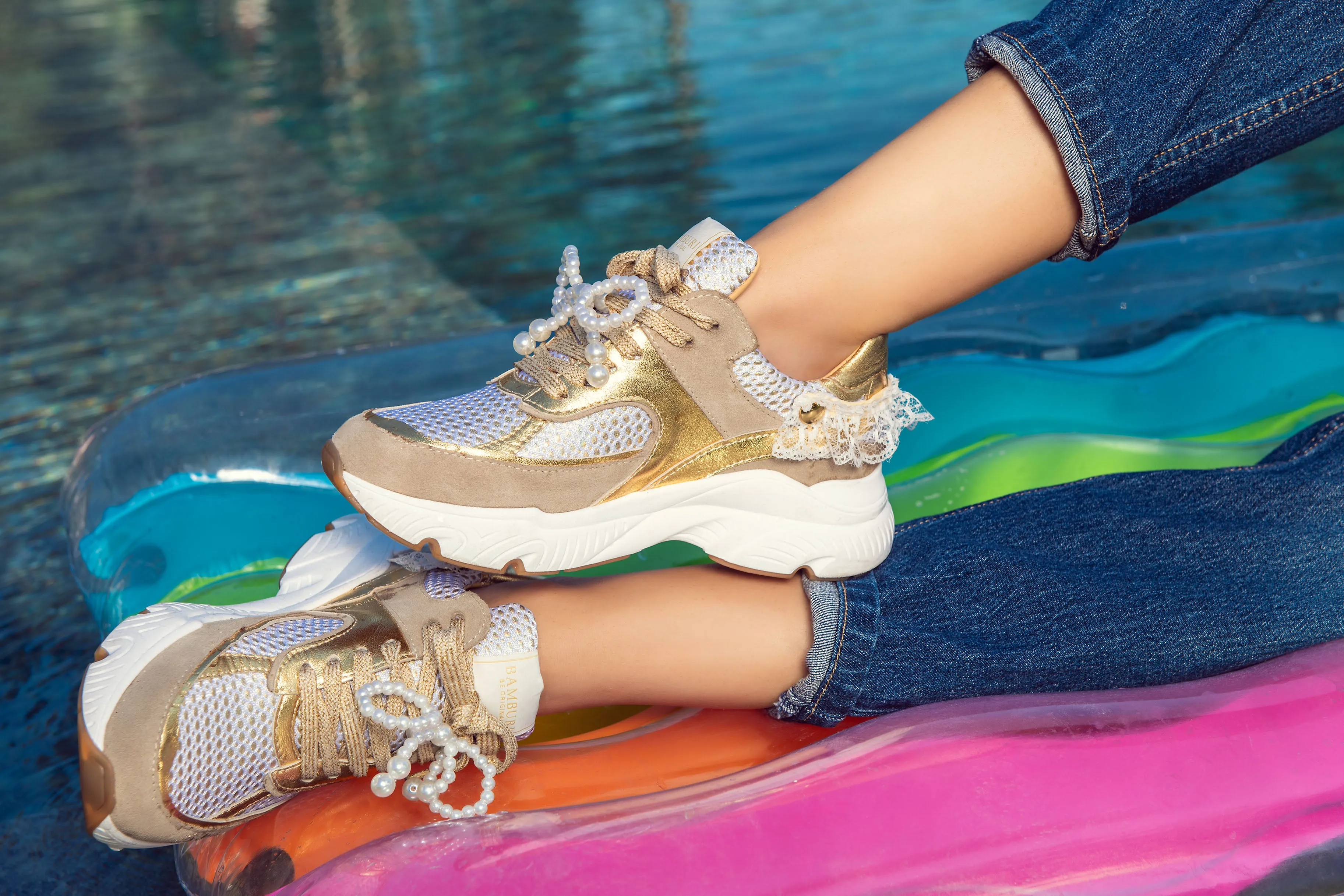 Gold Pearl Sneakers