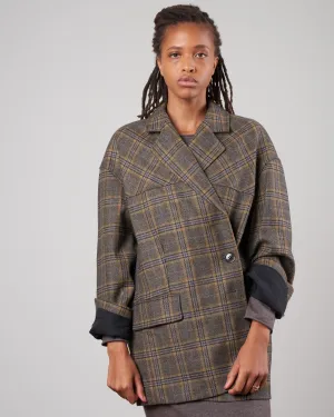 grandfather plaid liam blazer - tan/black multi