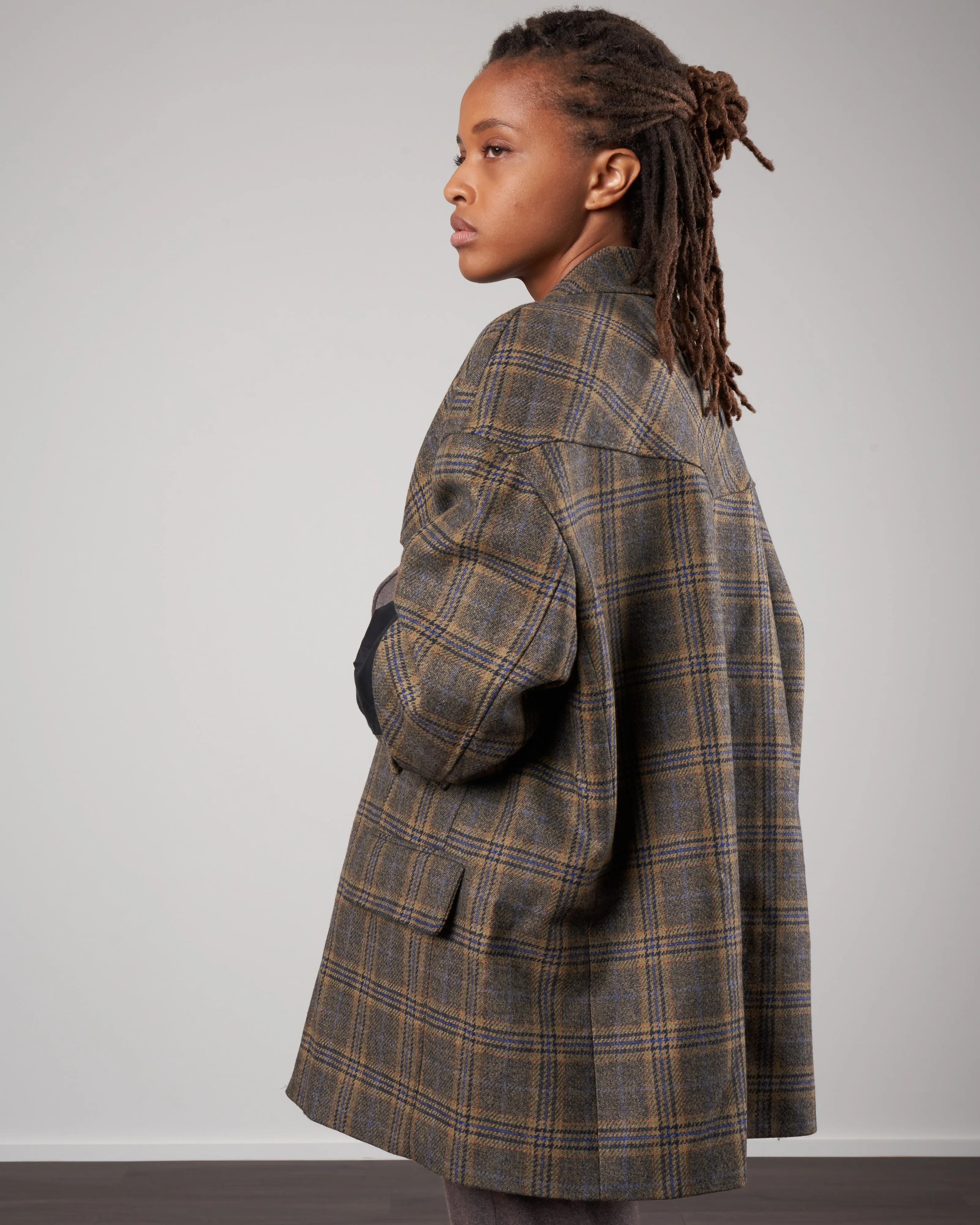 grandfather plaid liam blazer - tan/black multi