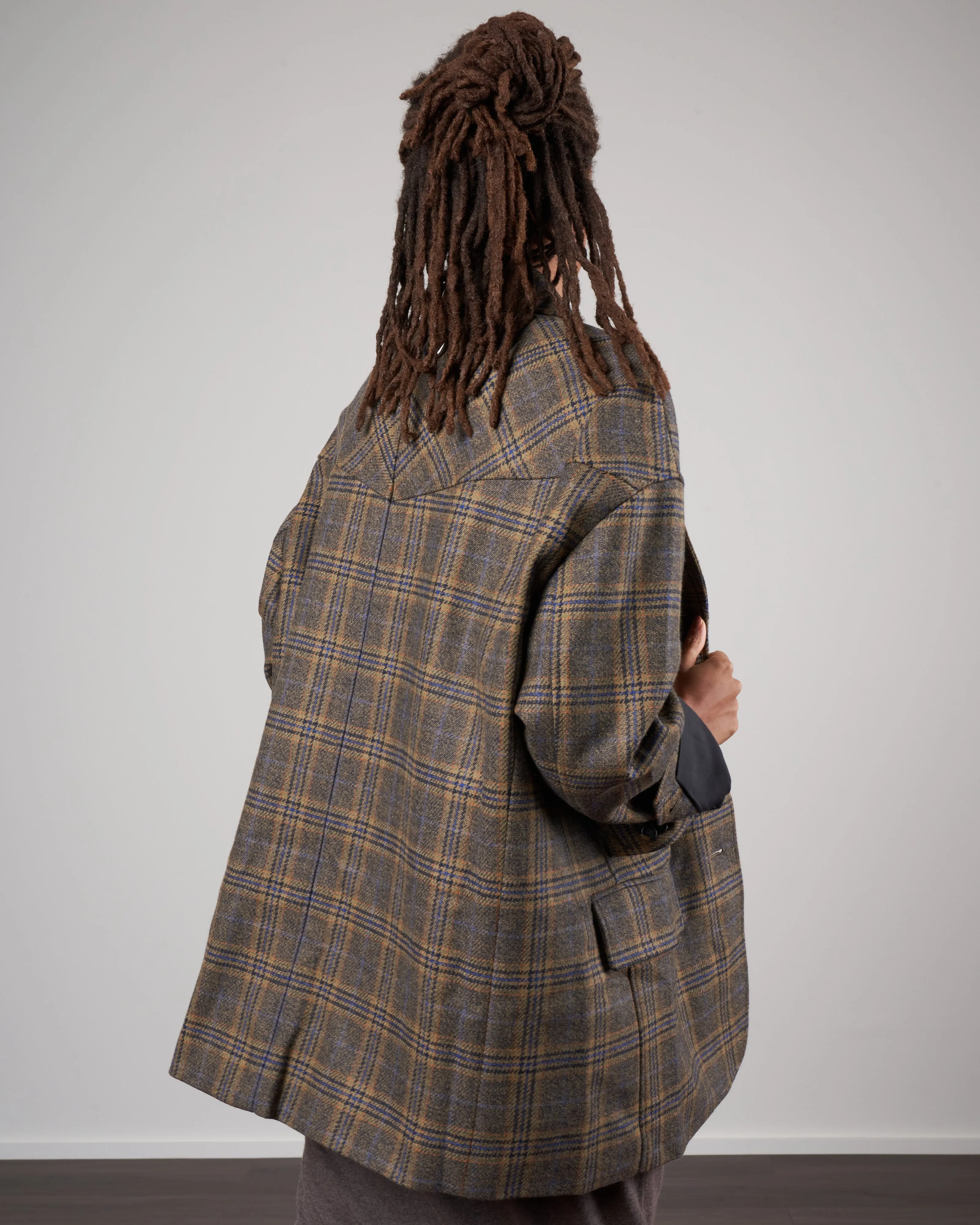 grandfather plaid liam blazer - tan/black multi