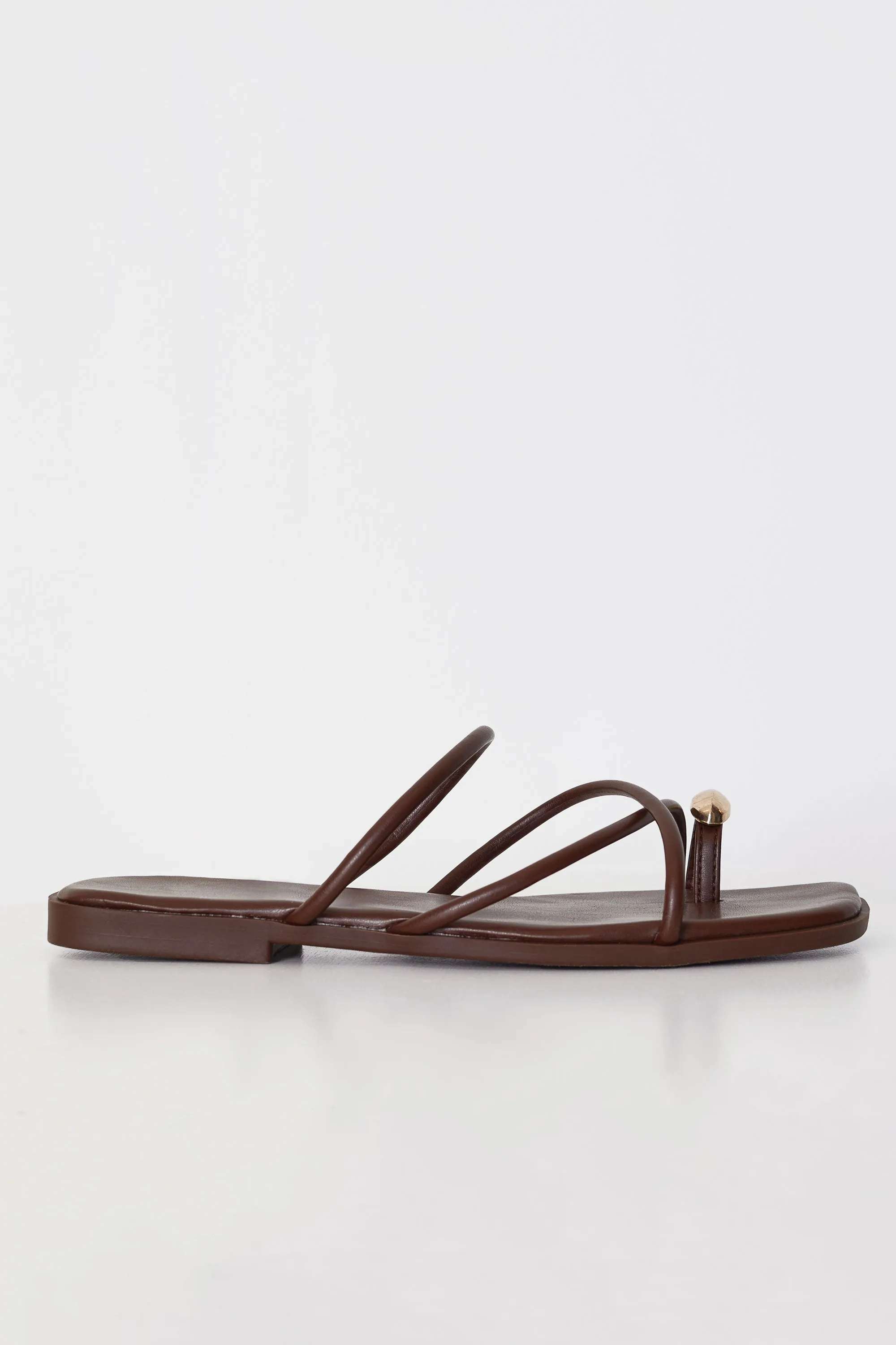 Harriette Brown Gold Toe Strappy Sandals