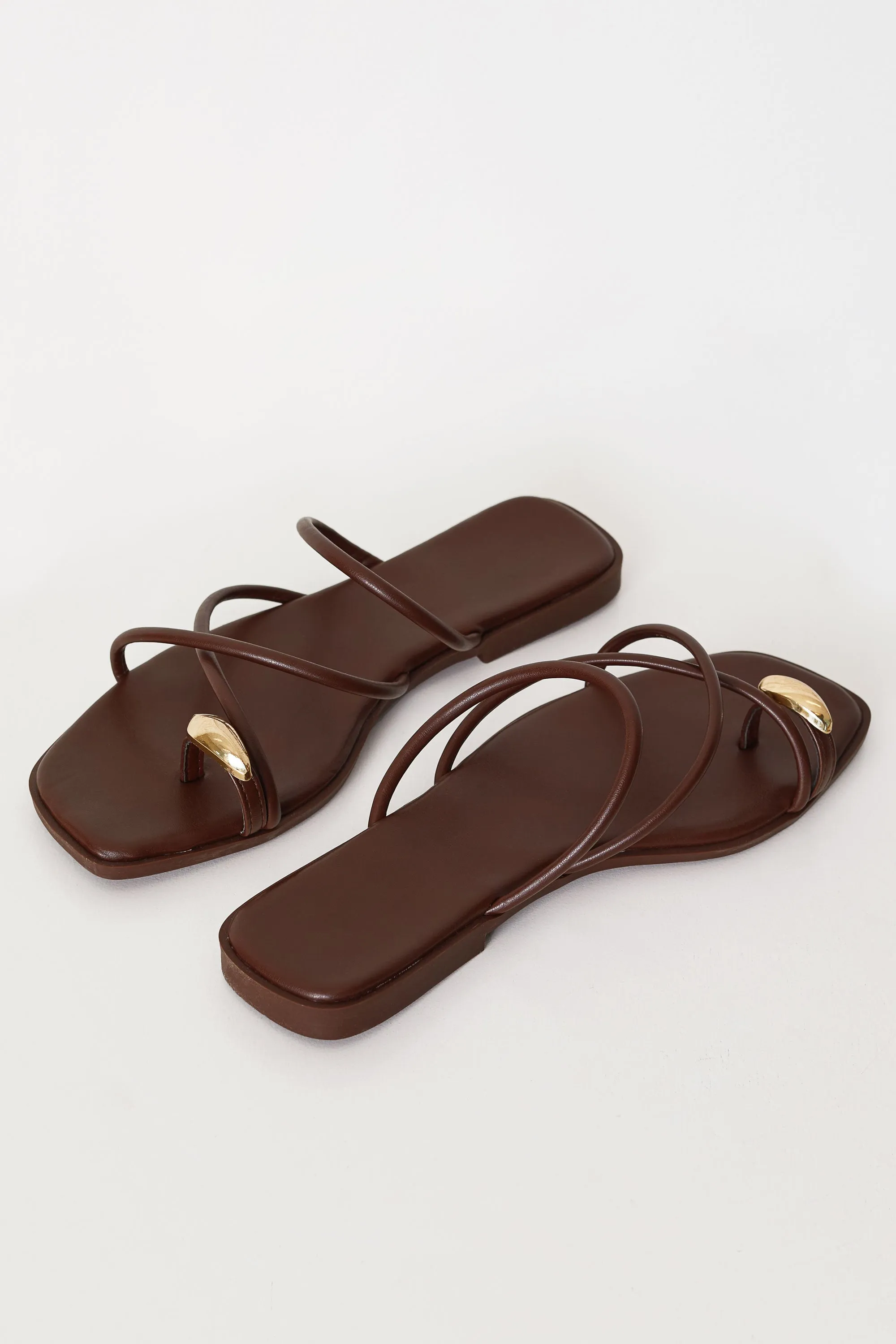 Harriette Brown Gold Toe Strappy Sandals