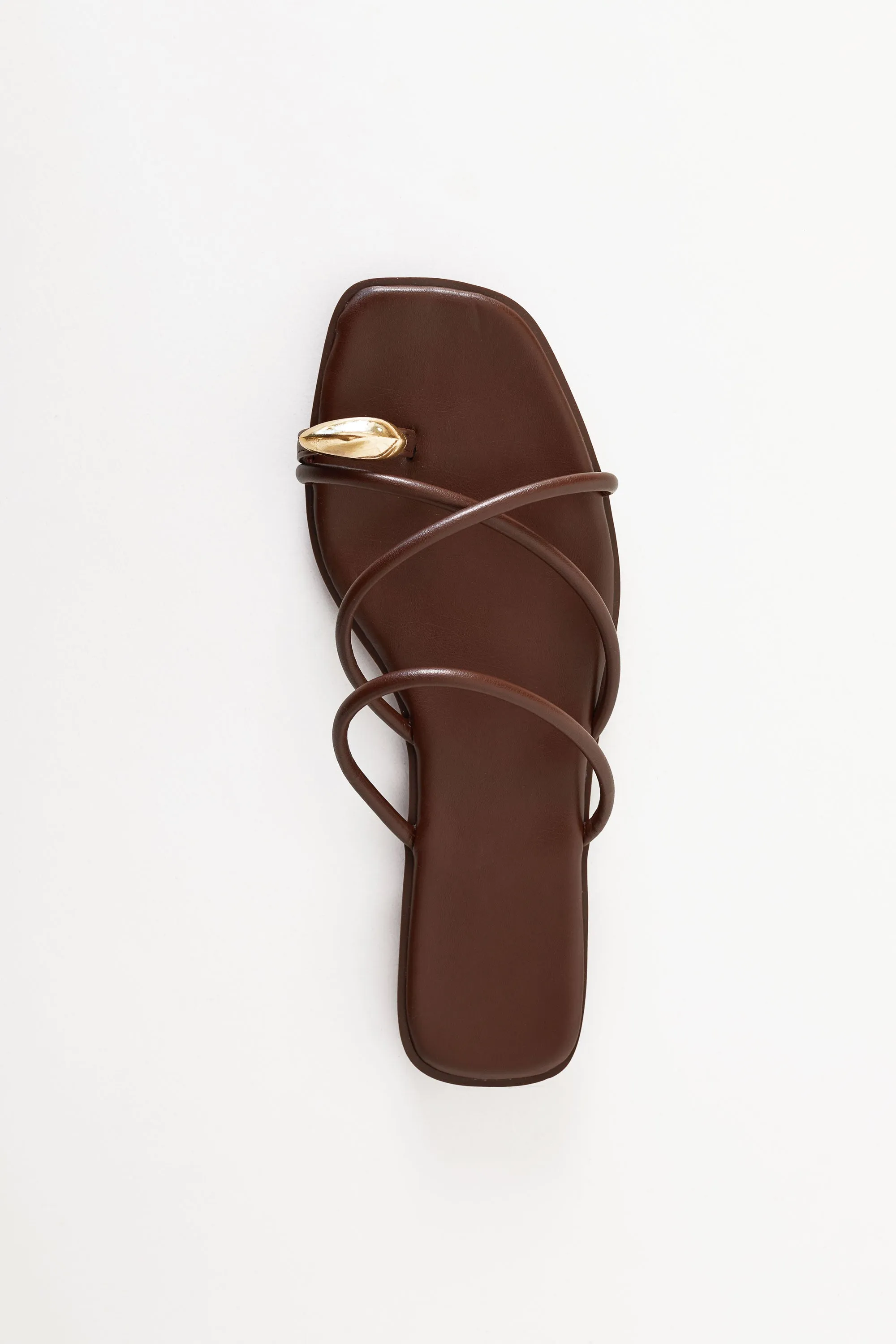 Harriette Brown Gold Toe Strappy Sandals