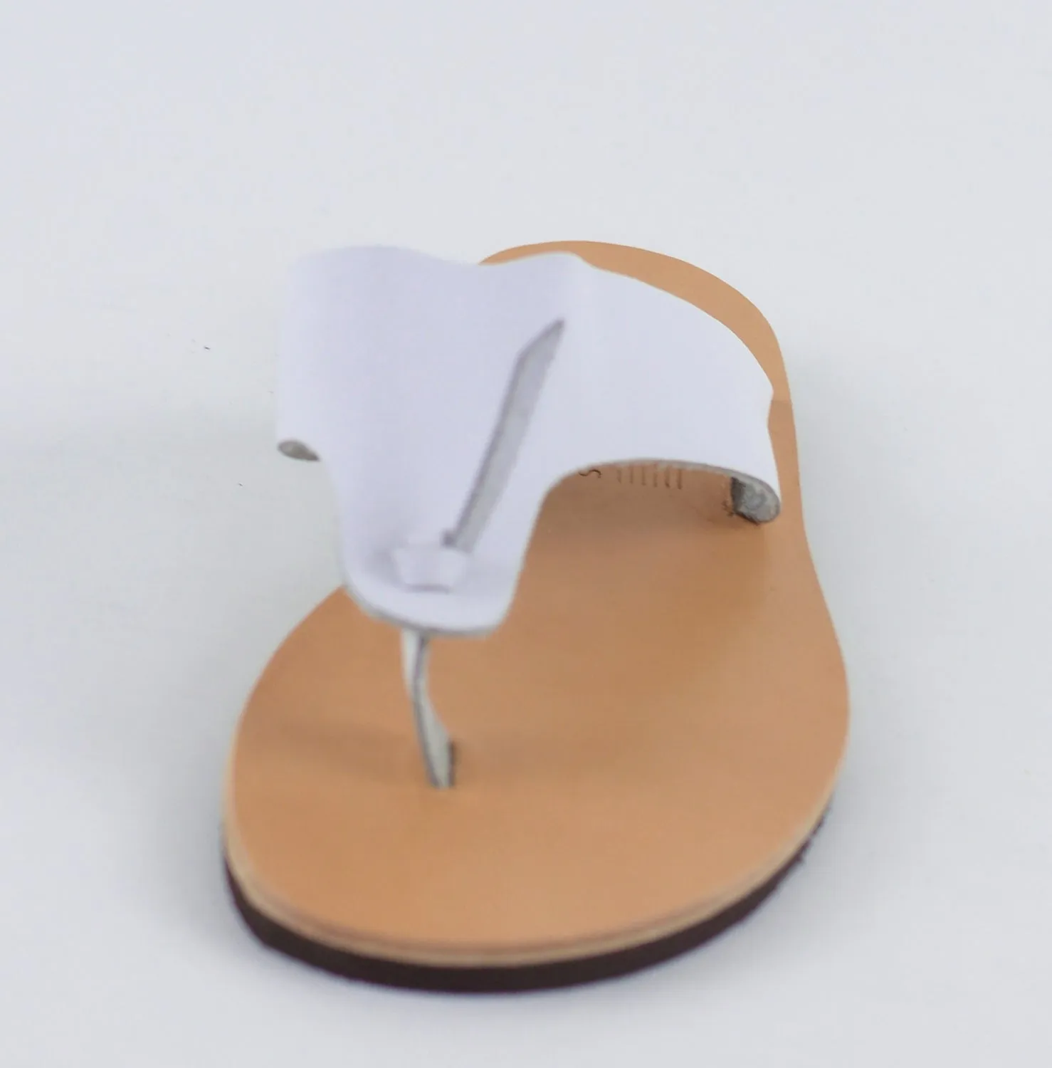 HESTIA WHITE LEATHER SANDALS