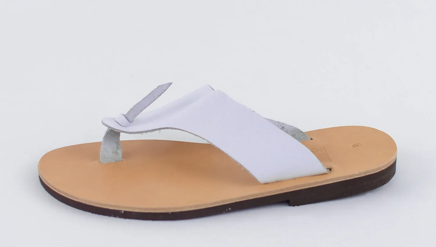 HESTIA WHITE LEATHER SANDALS
