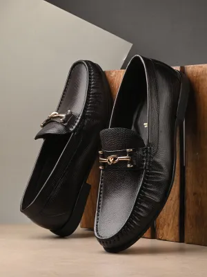 HITZ Men's Brown Leather Casual Loafers