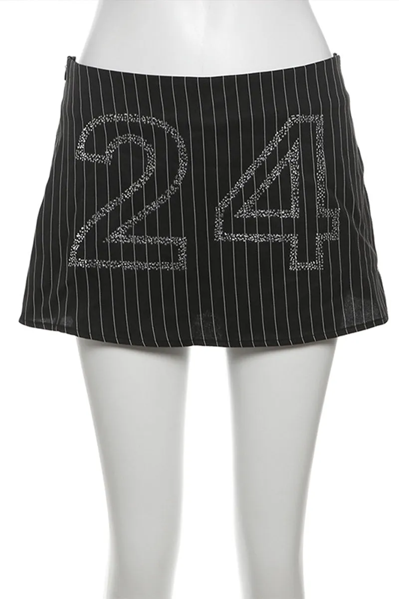 HQT1151 Sporty Glam Mini Skirt