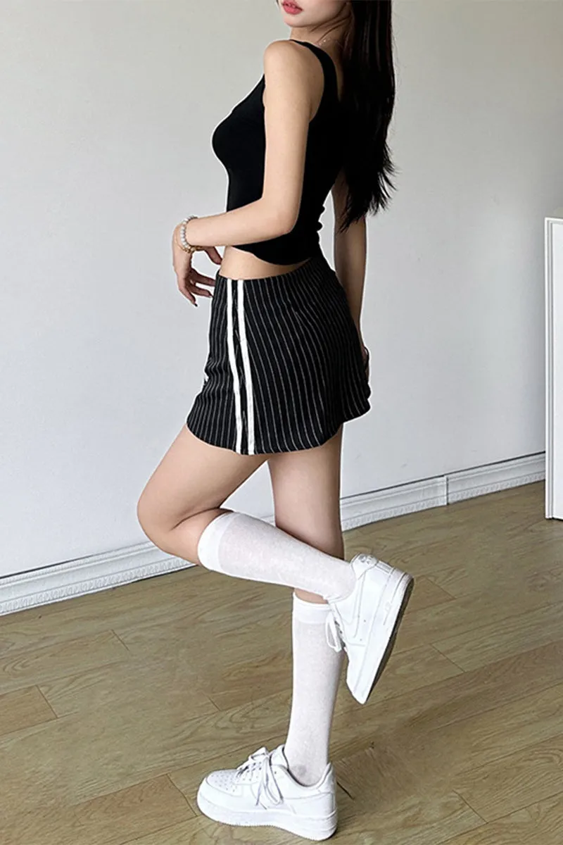 HQT1151 Sporty Glam Mini Skirt