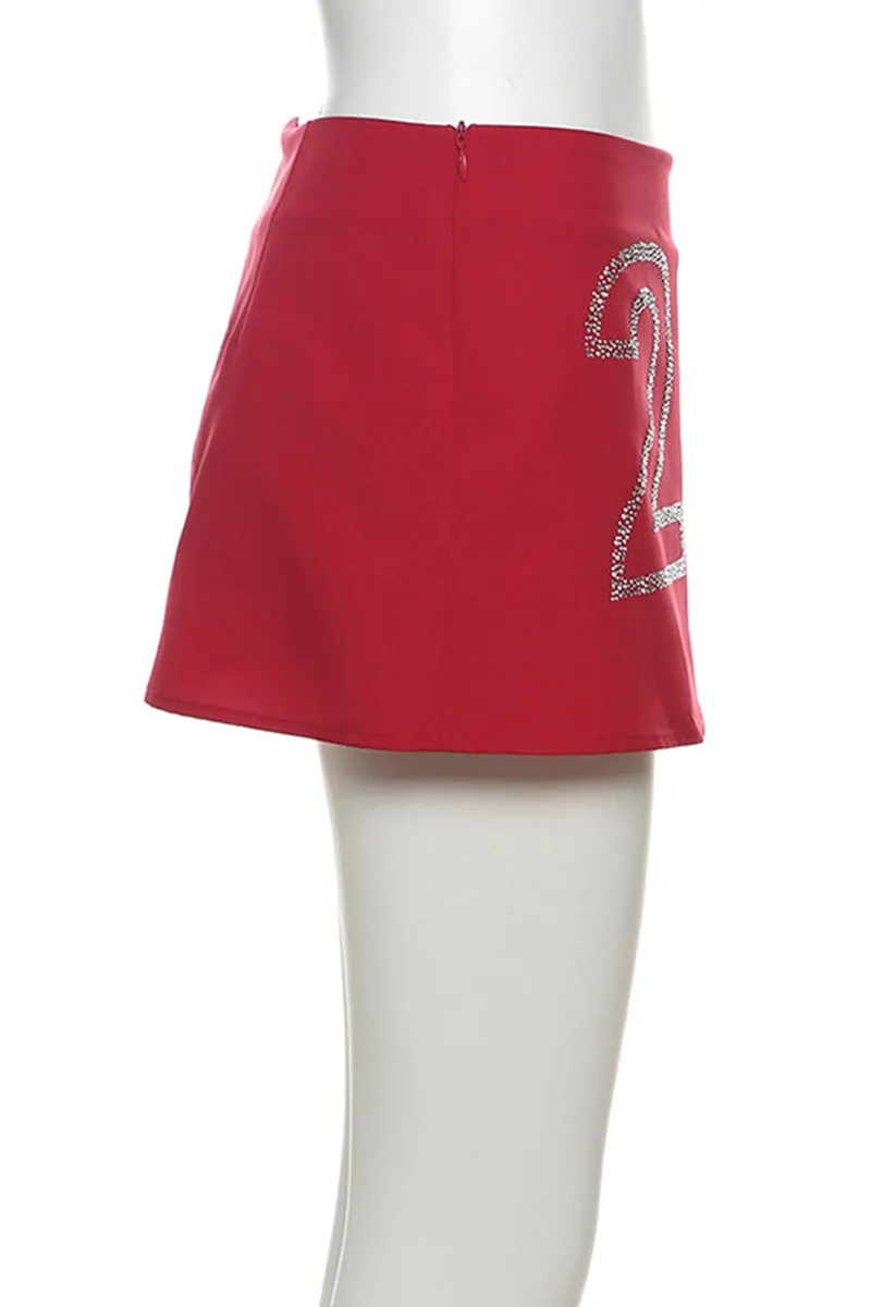 HQT1151 Sporty Glam Mini Skirt
