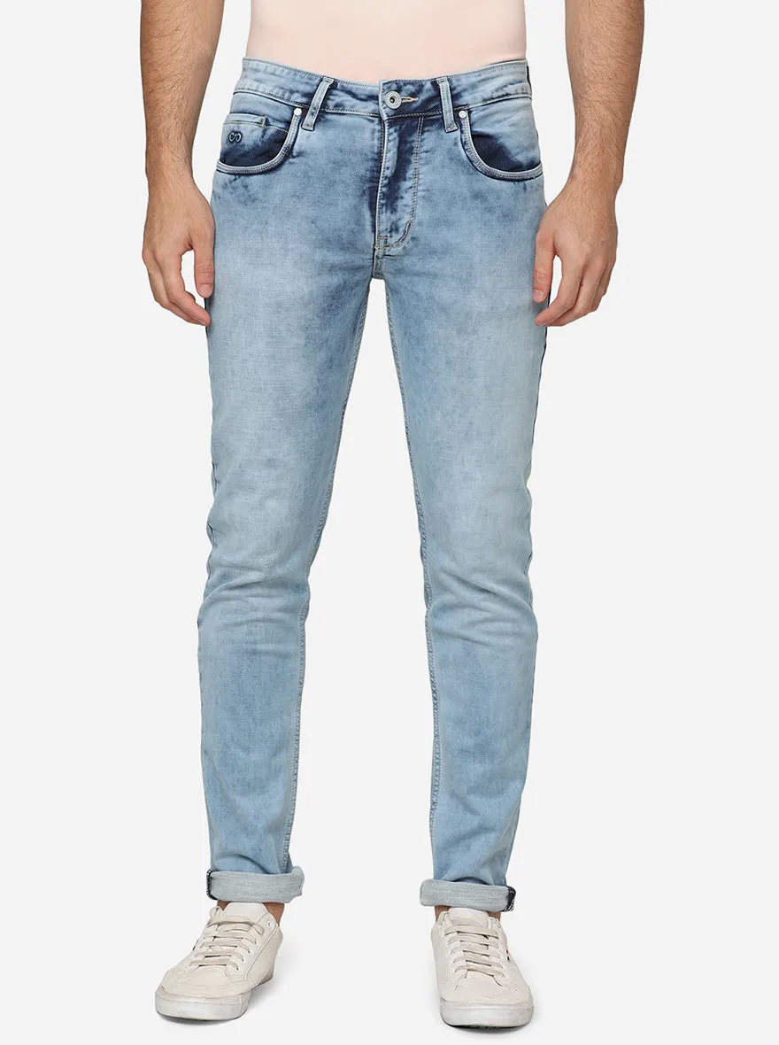 Ice Blue Washed Slim Fit Jeans | JadeBlue