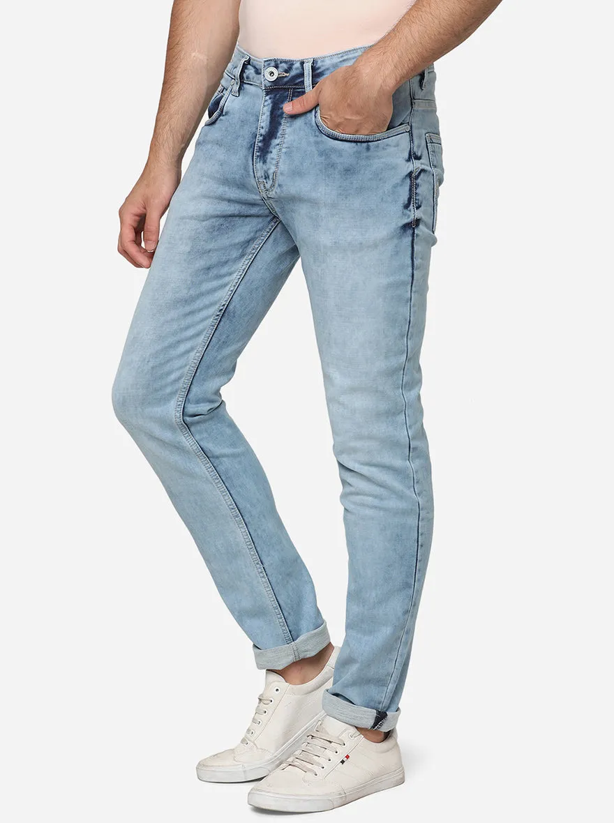 Ice Blue Washed Slim Fit Jeans | JadeBlue